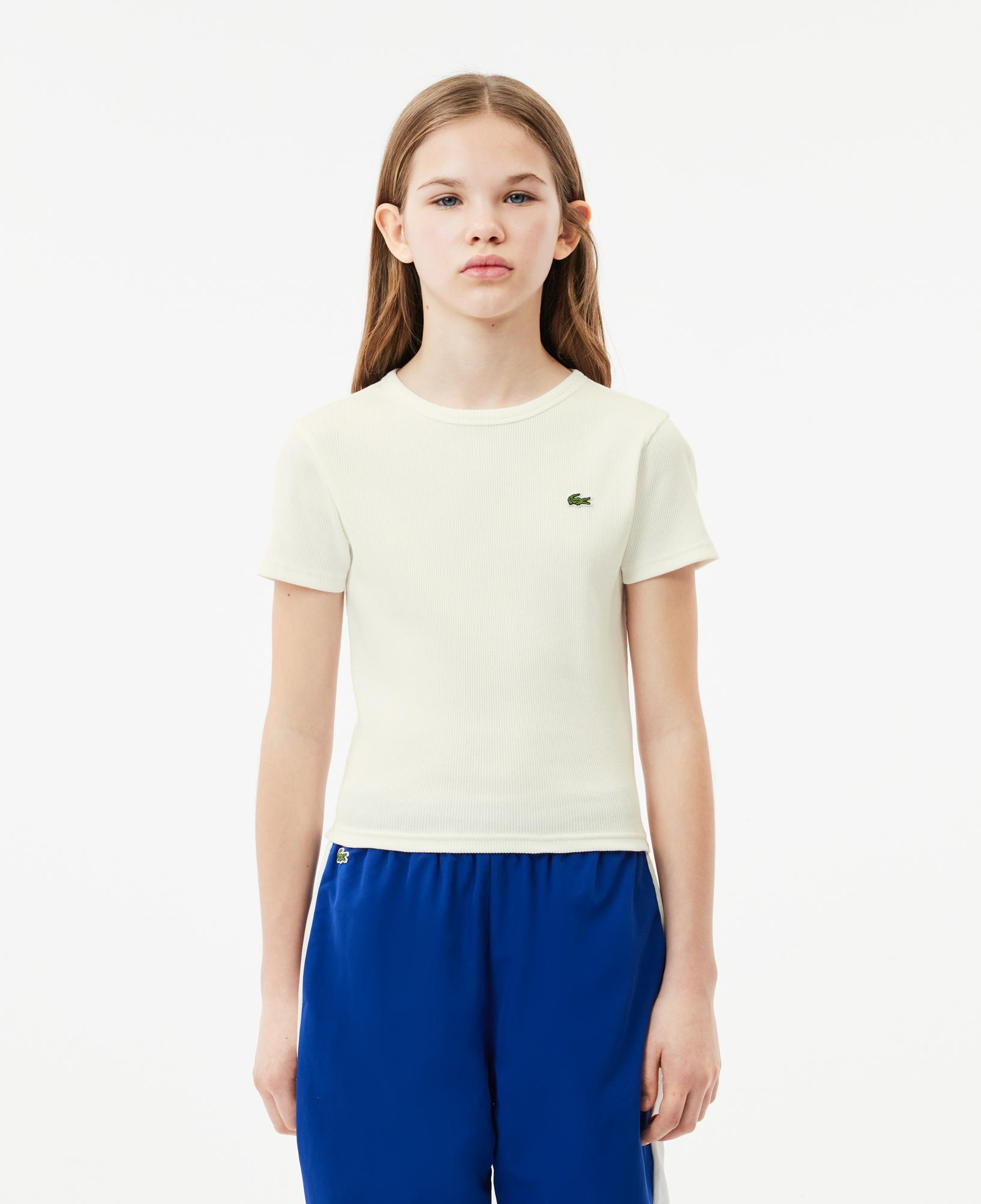 Lacoste Çocuk Bisiklet Yaka Beyaz T-Shirt