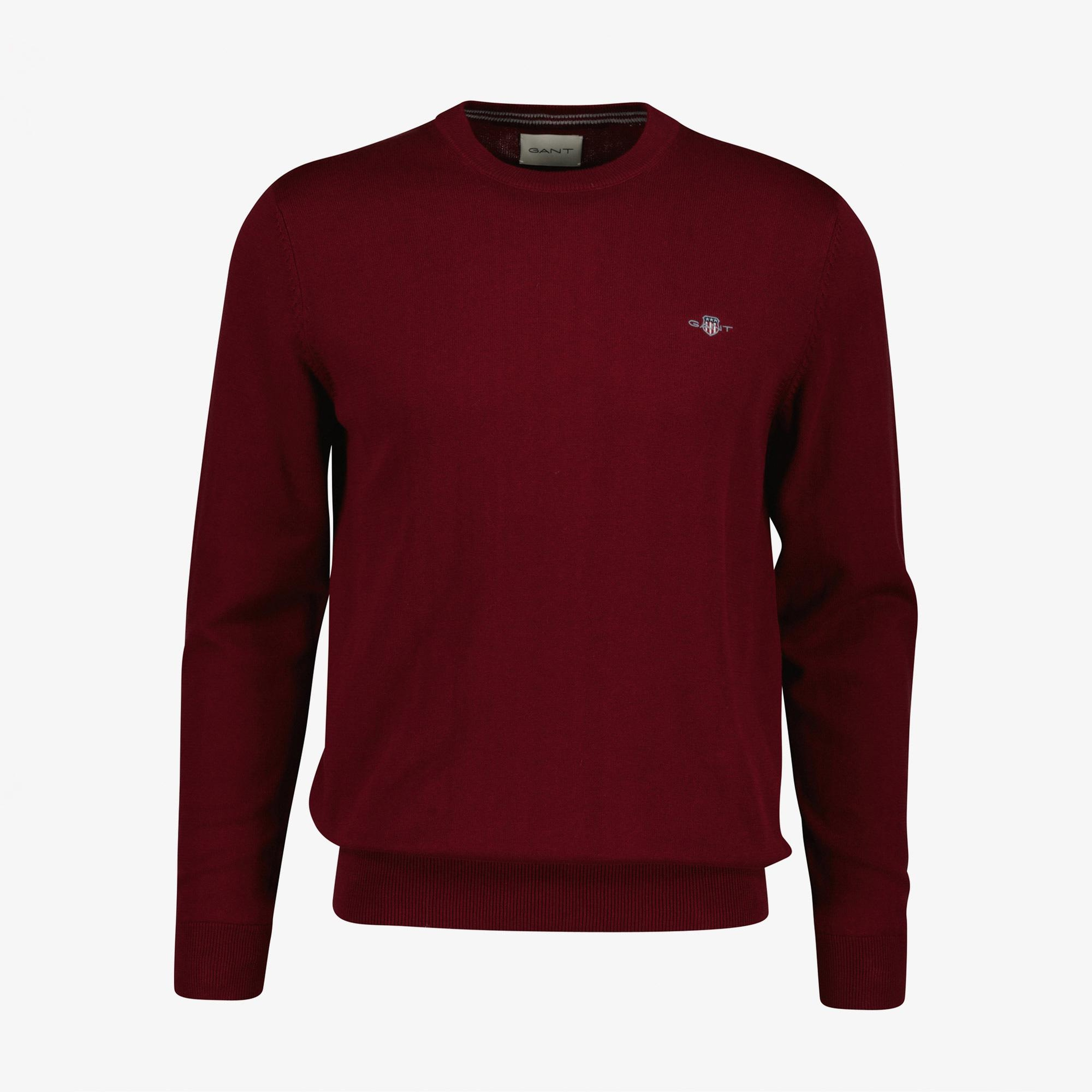 GANT Erkek Bordo Regular Fit Bisiklet Yaka Kazak