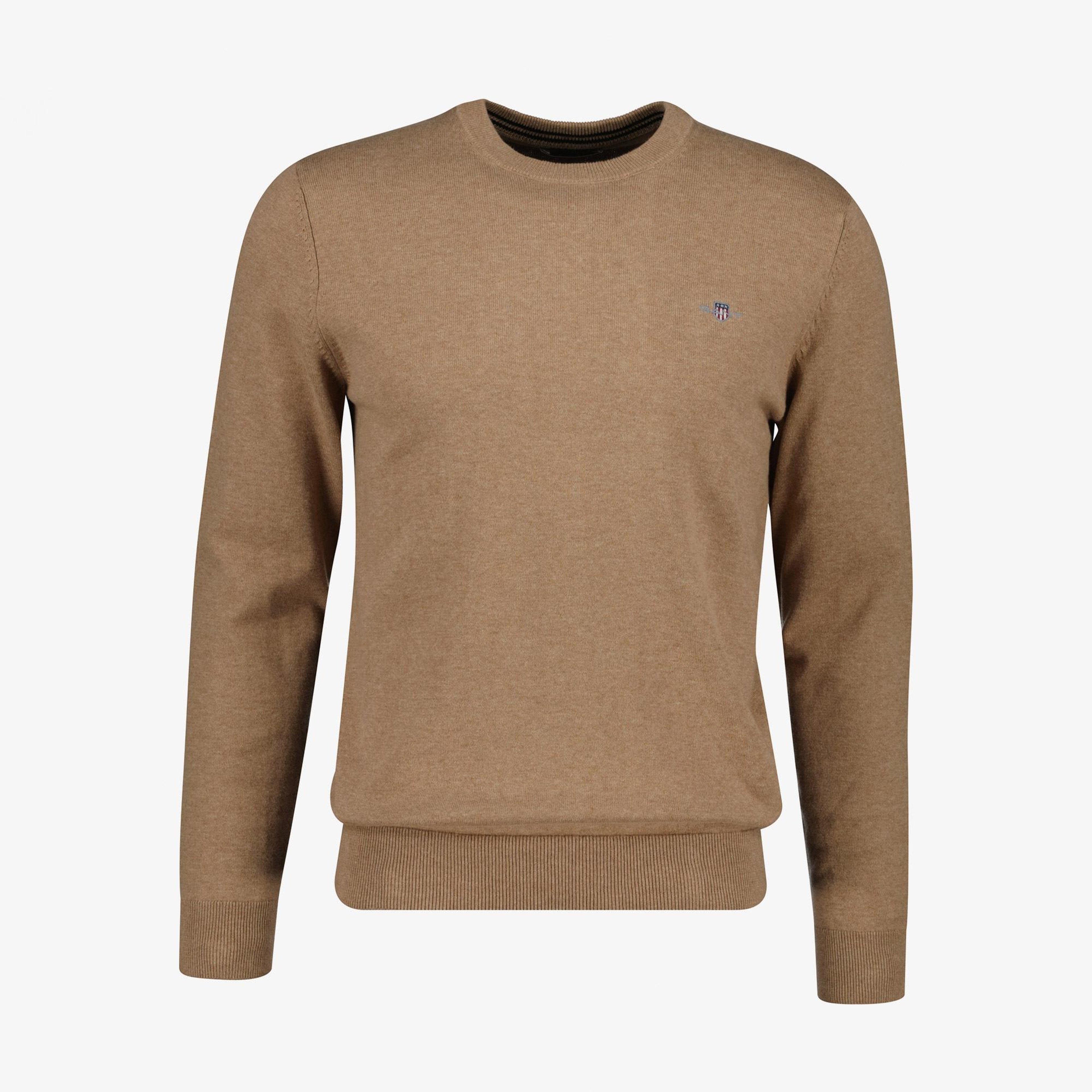Gant Erkek Bej Regular Fit Bisiklet Yaka Kazak