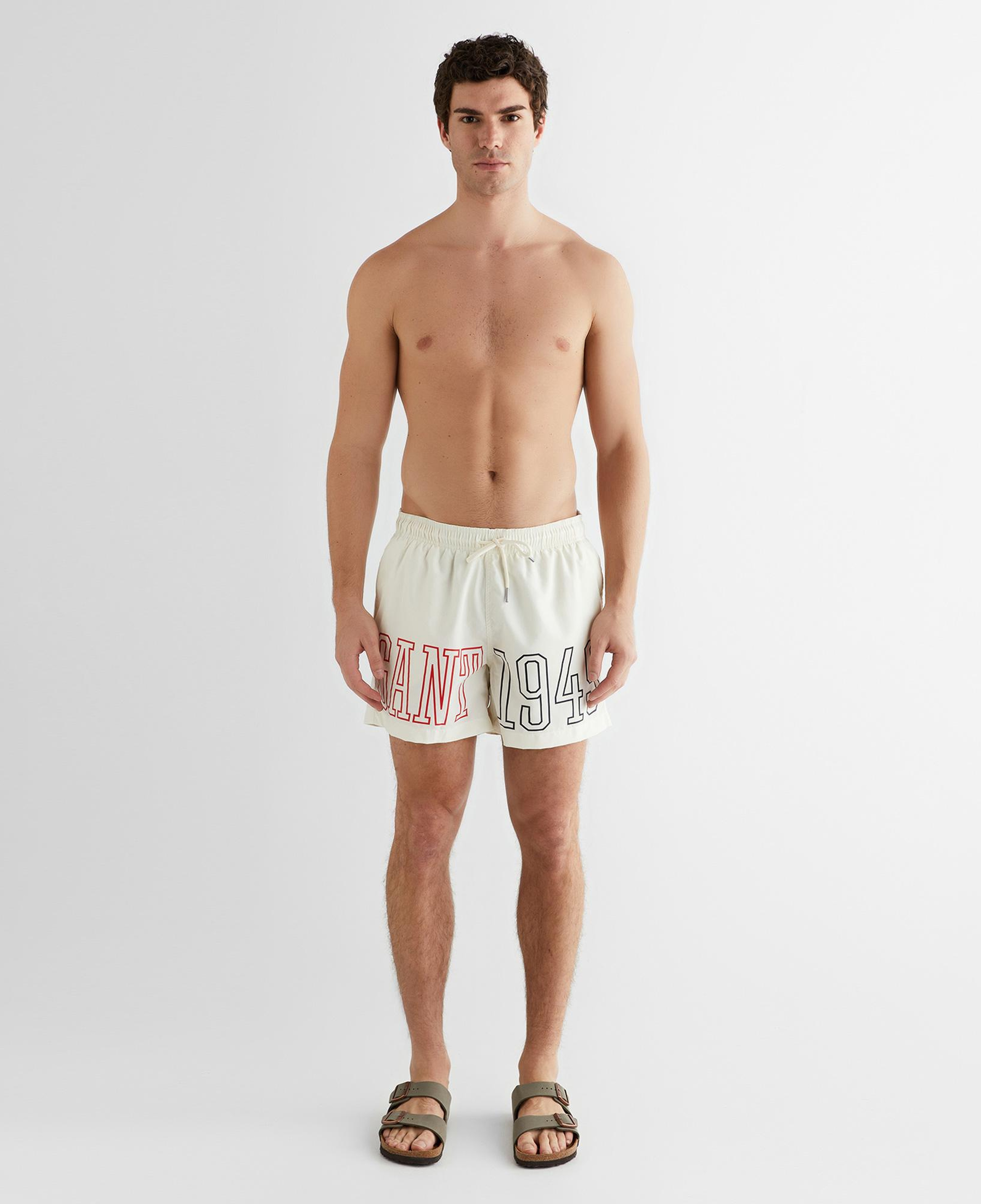 GANT Erkek Krem Regular Fit Logolu Deniz Şortu