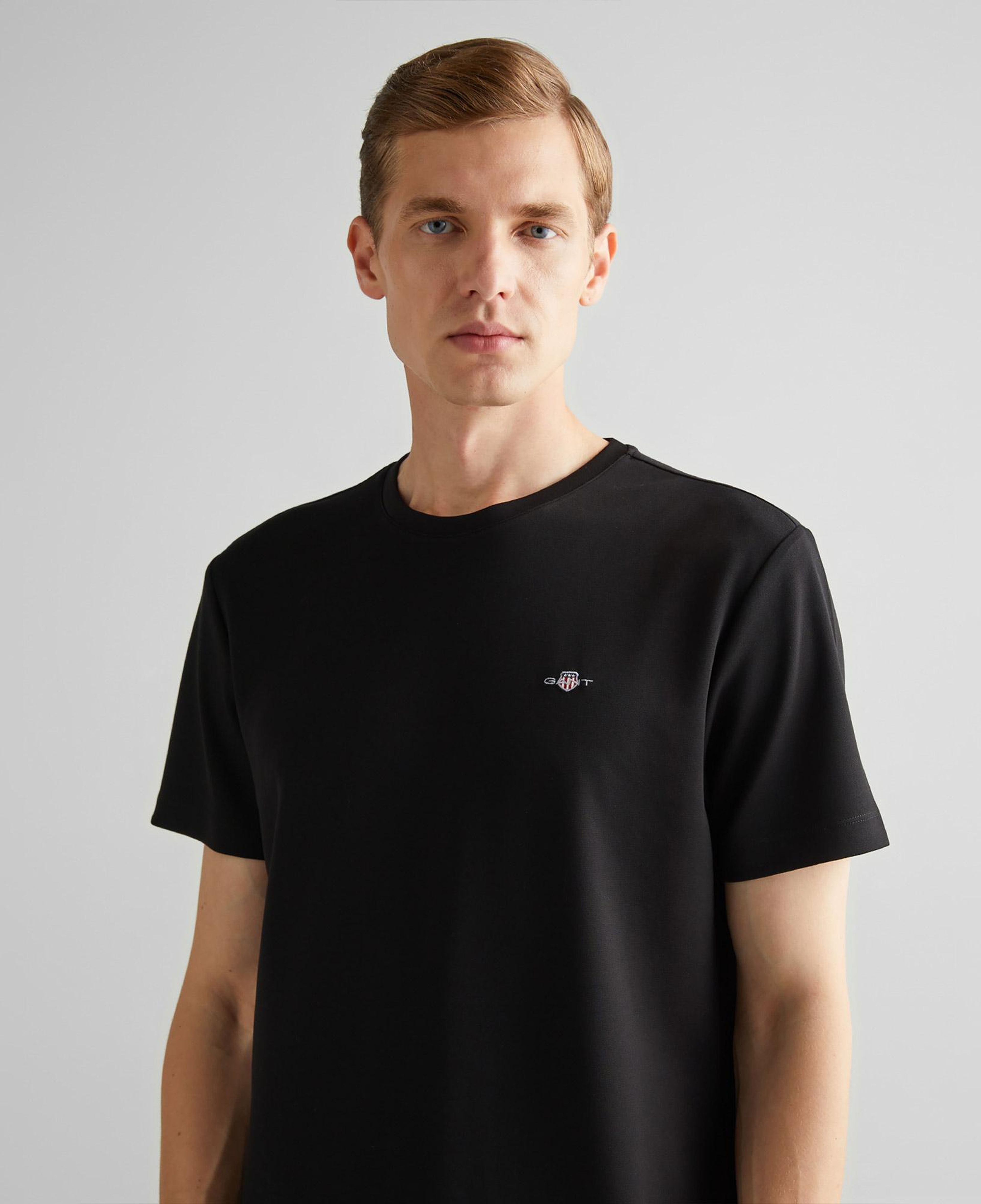 GANT Erkek Siyah Relaxed Fit Bisiklet Yaka T-Shirt