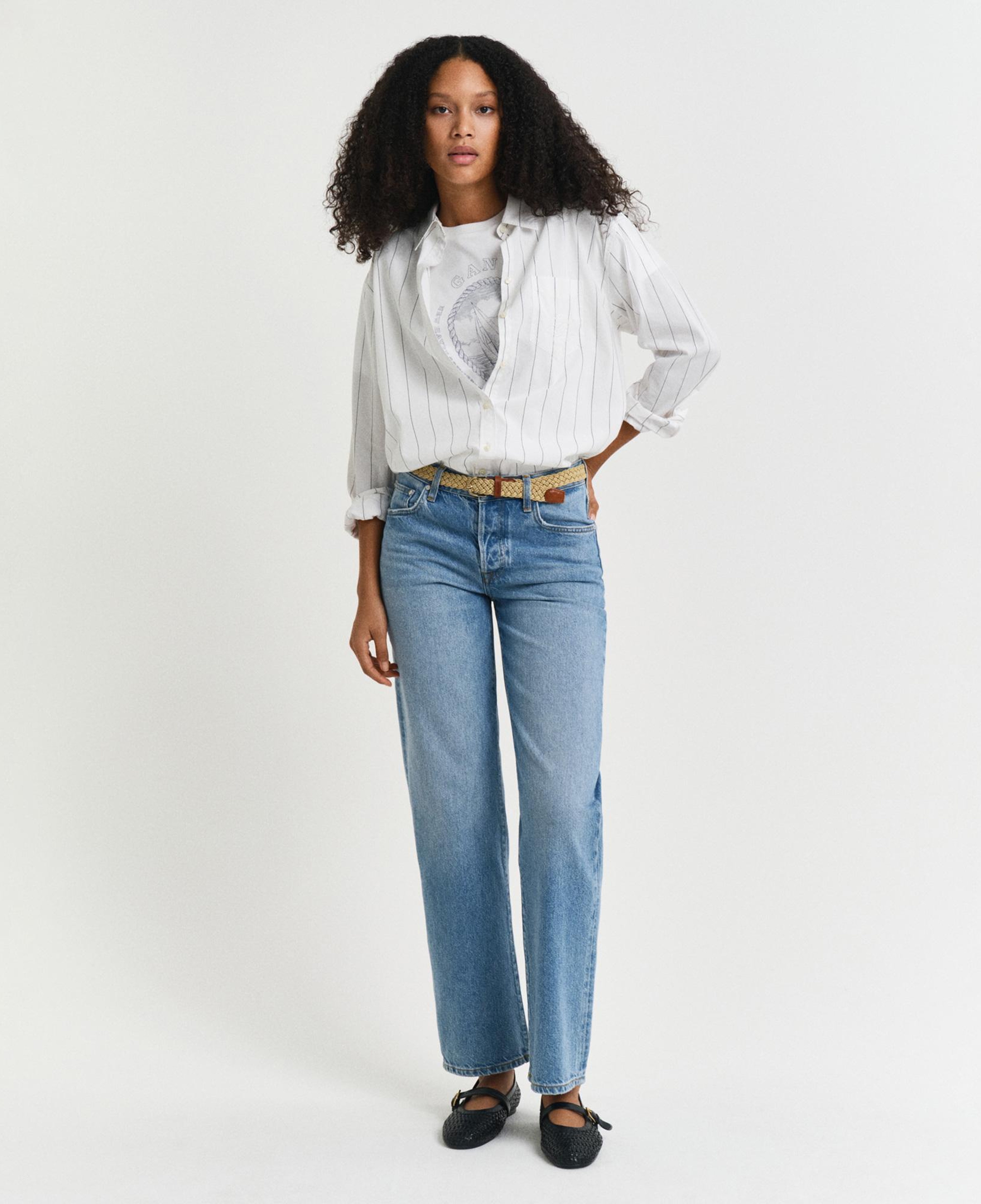 GANT Kadın Mavi Straight Fit Pantolon
