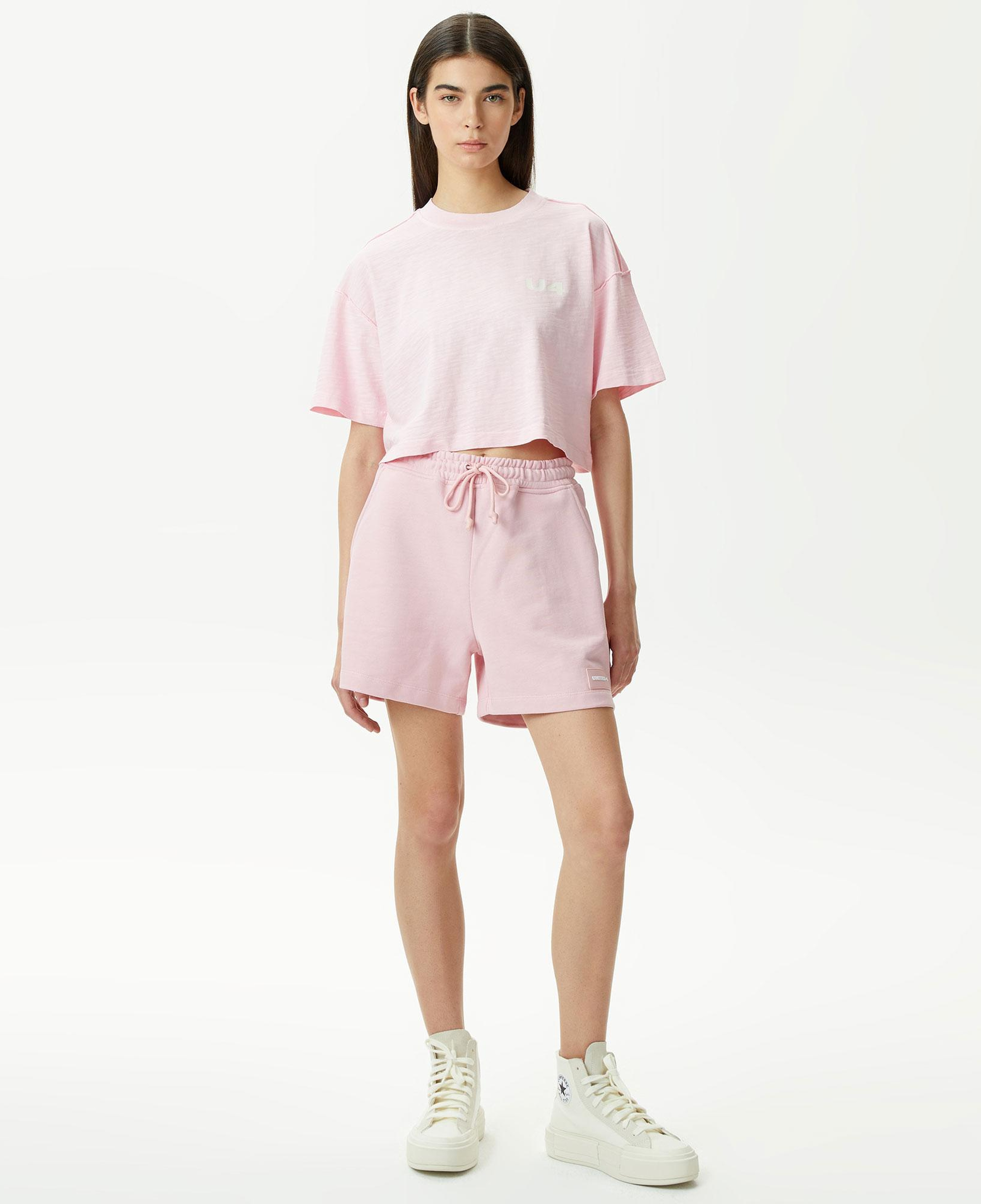 UNITED4 Kadın Pembe Crop T-Shirt