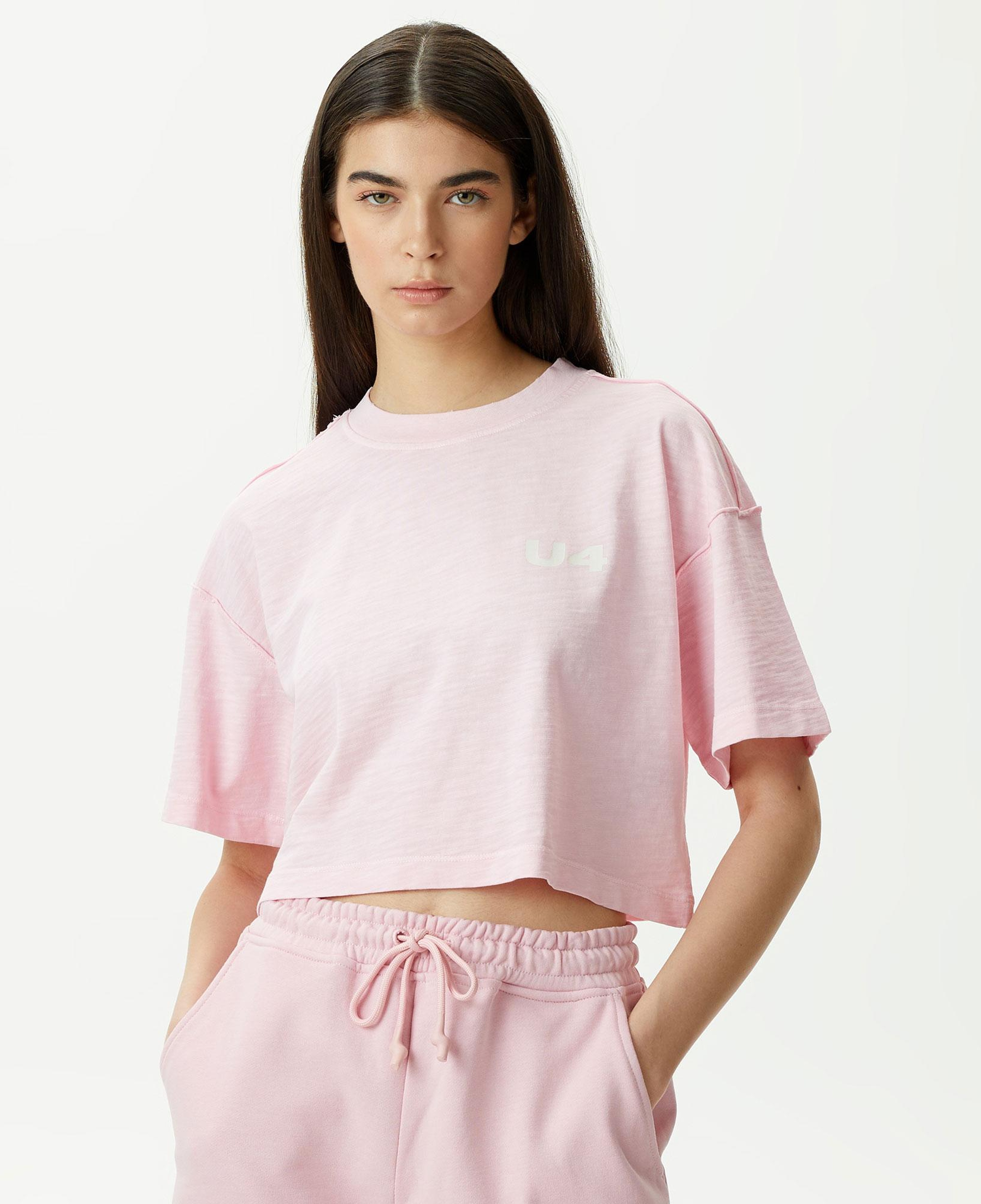 UNITED4 Kadın Pembe Crop T-Shirt