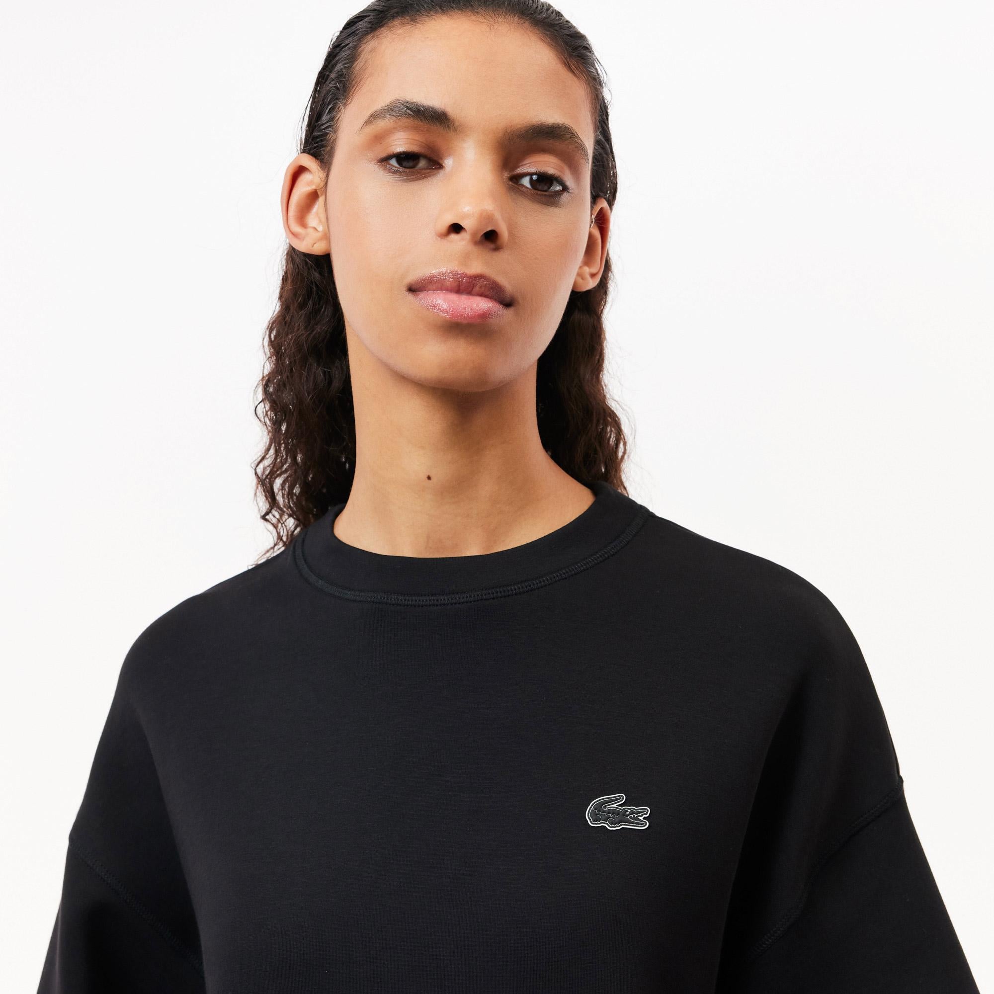 Lacoste Kadın Oversize Fit Fermuarlı Siyah Sweatshirt