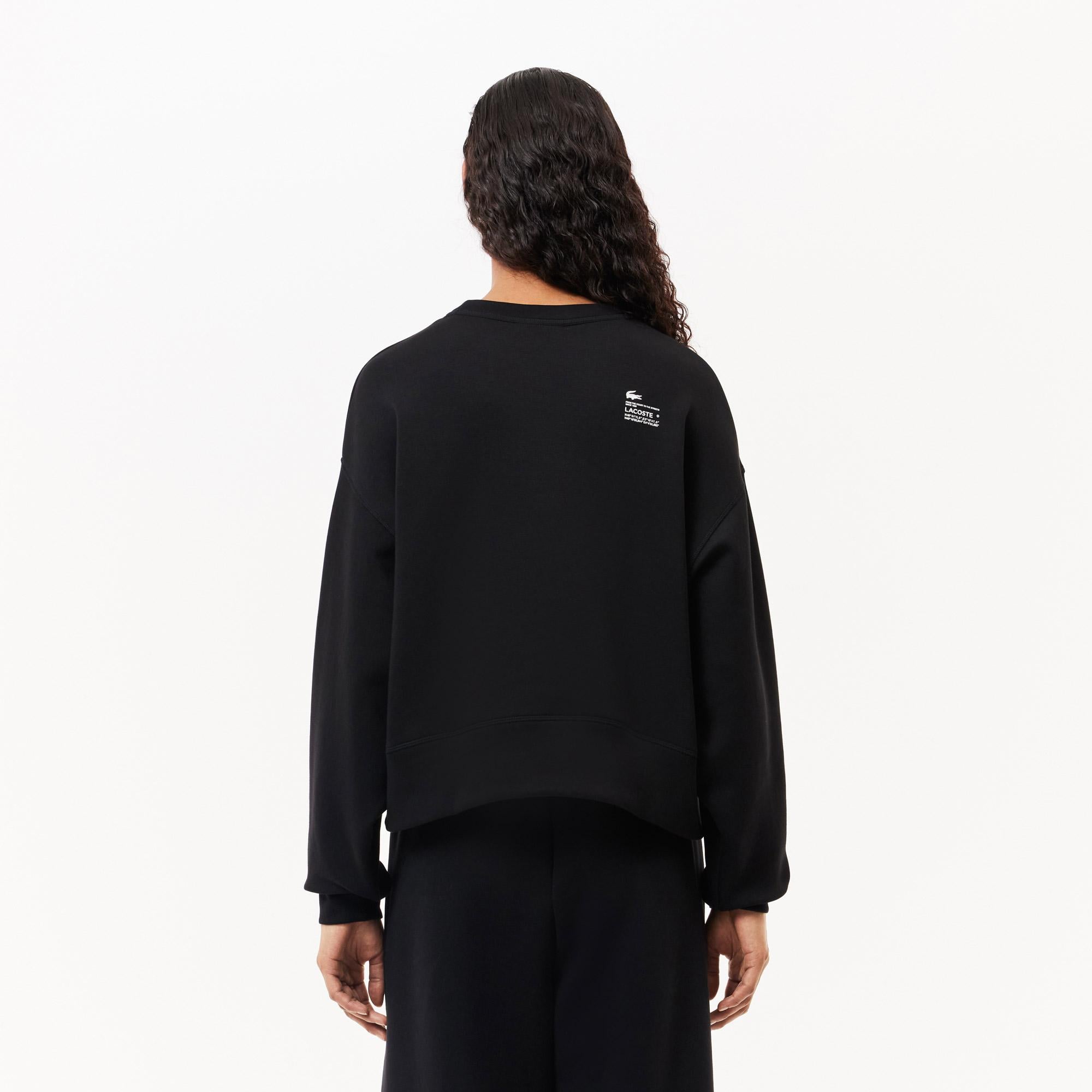 Lacoste Kadın Oversize Fit Fermuarlı Siyah Sweatshirt
