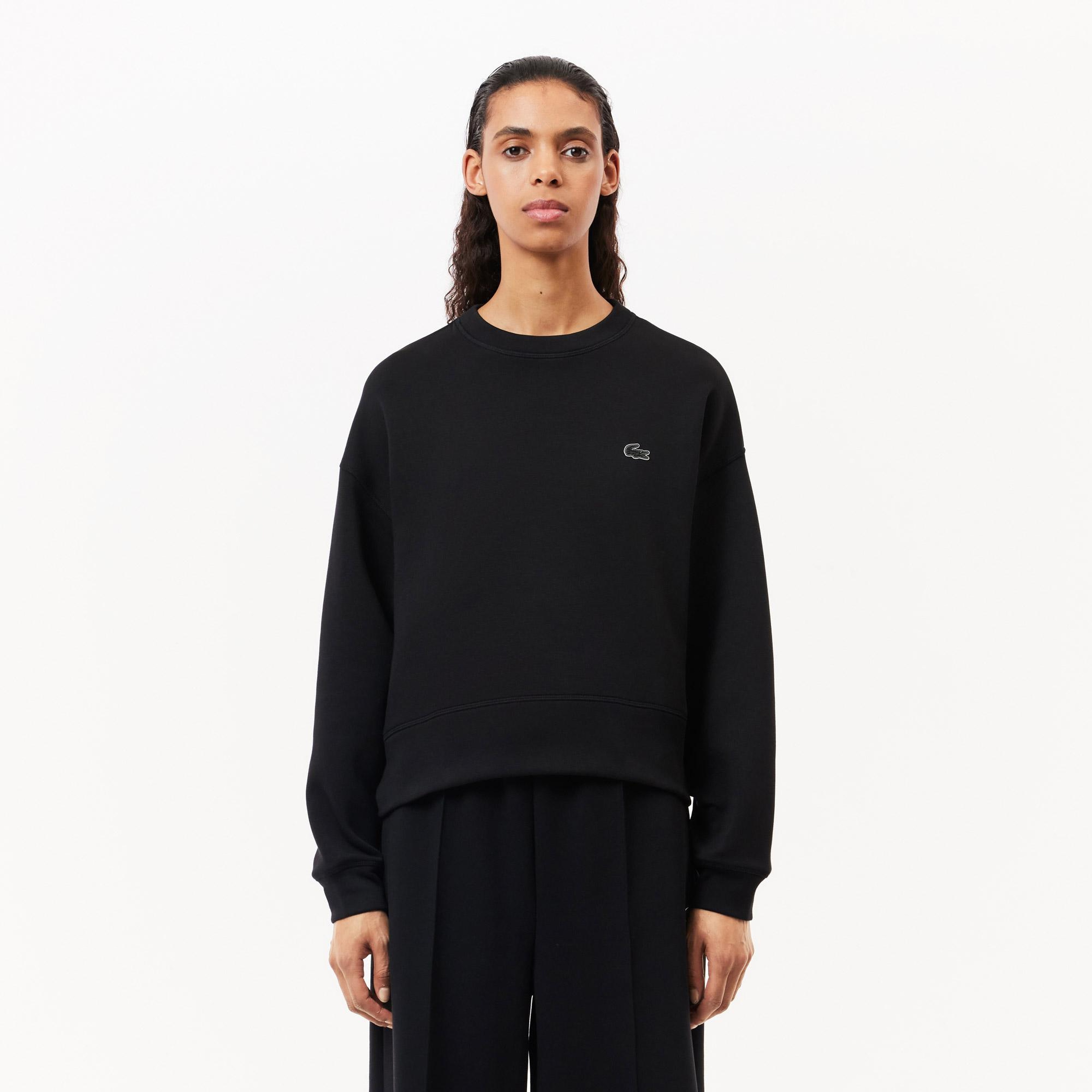 Lacoste Kadın Oversize Fit Fermuarlı Siyah Sweatshirt