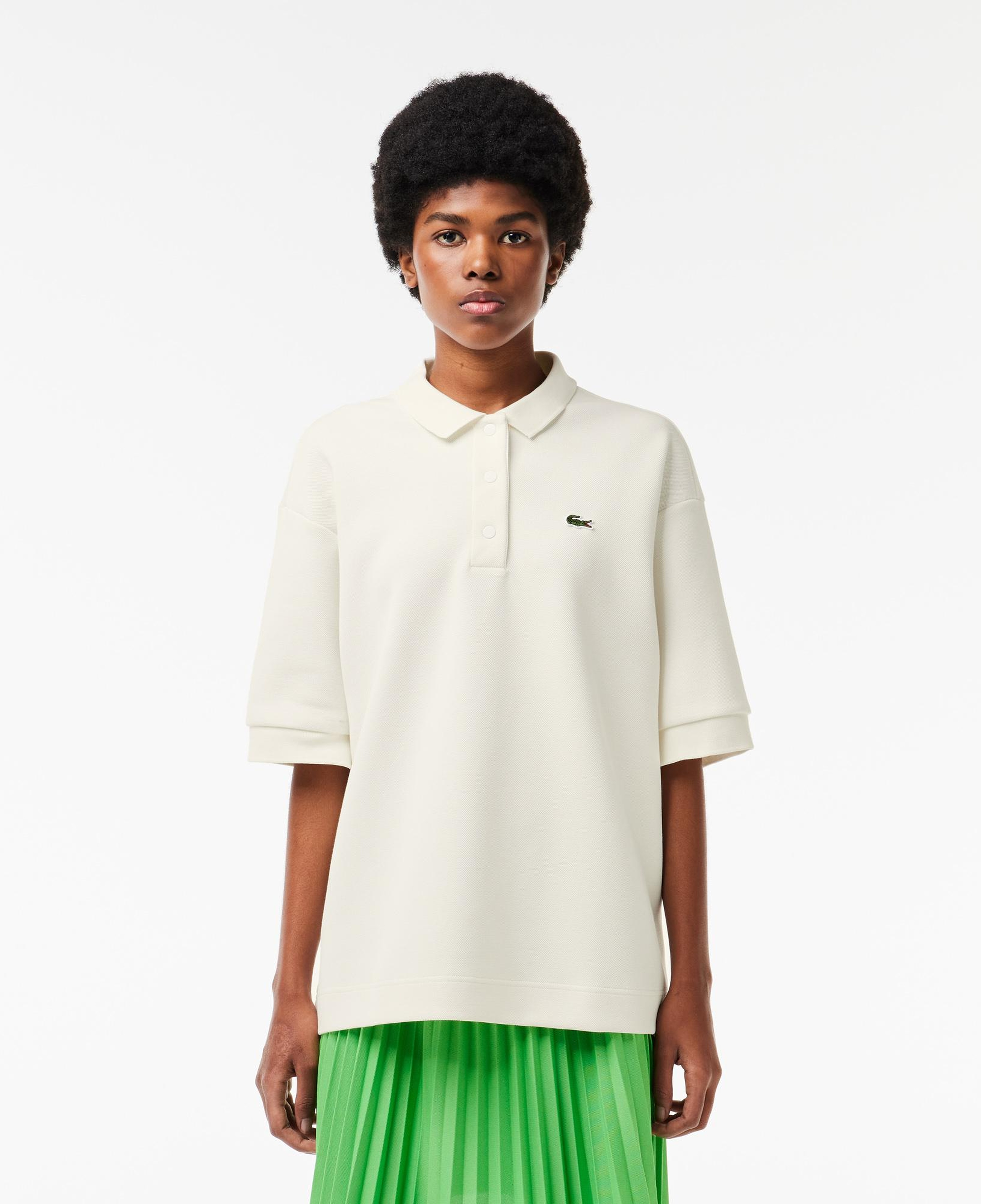 Kadın Oversize Fit Beyaz Polo