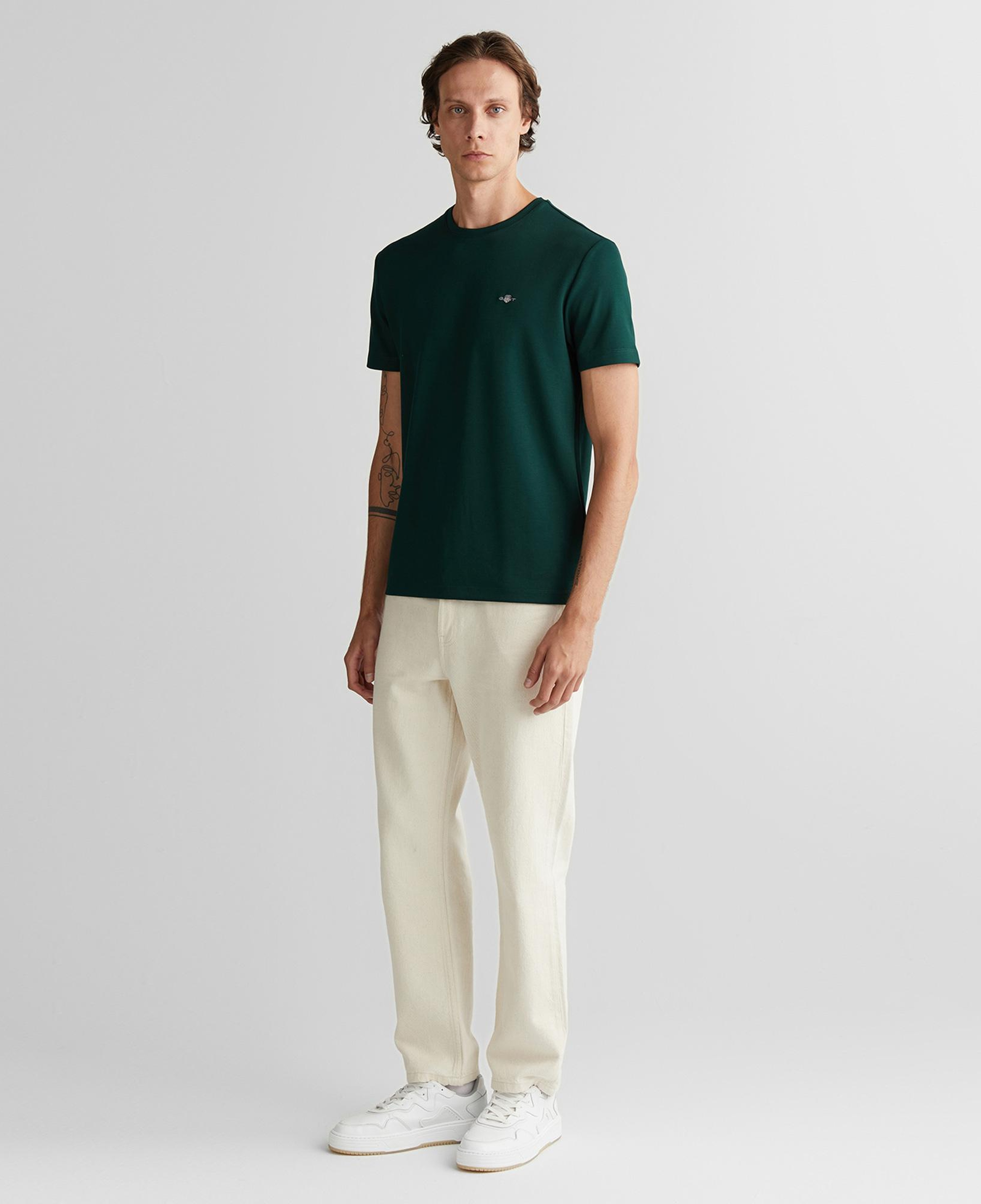 GANT Erkek Yeşil Relaxed Fit Bisiklet Yaka T-Shirt