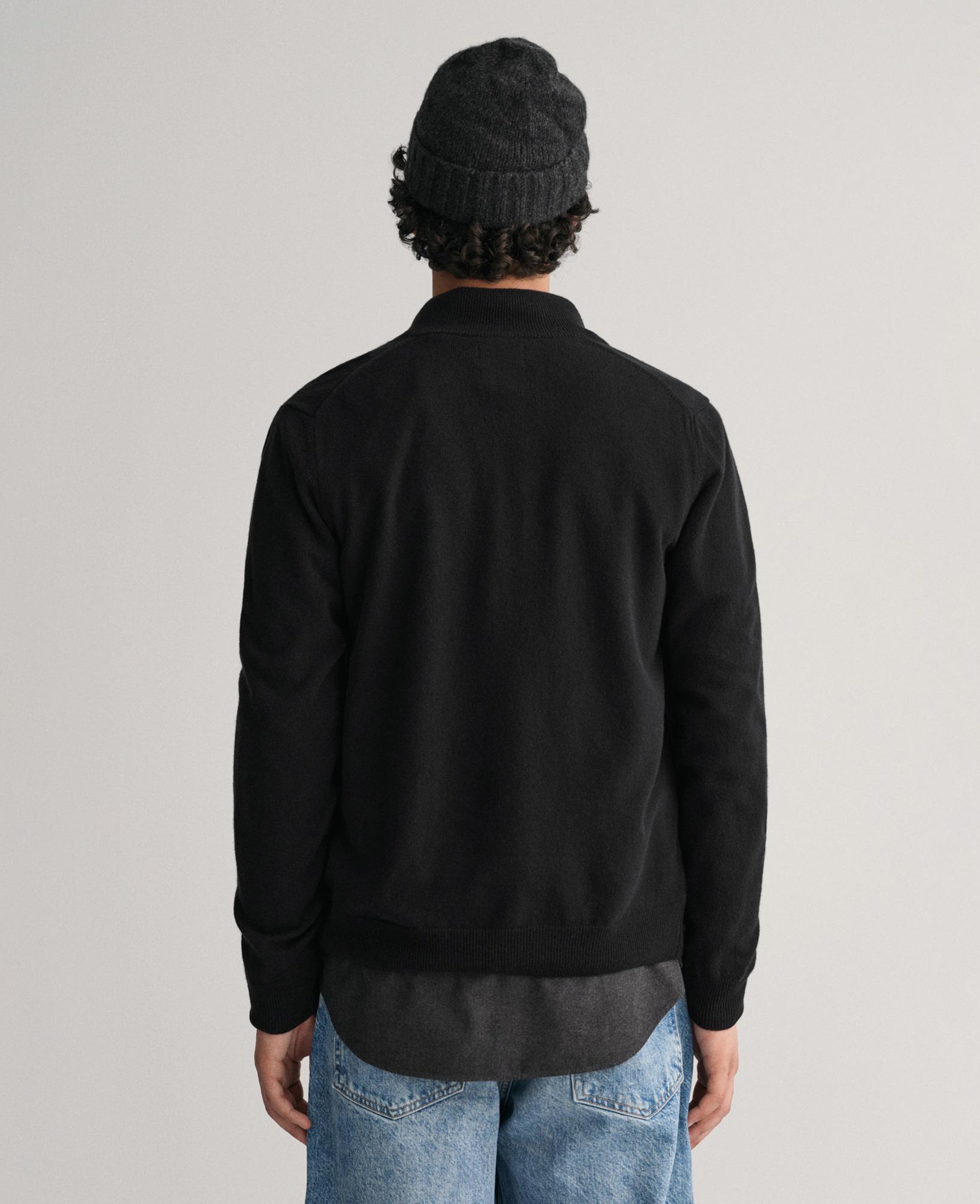 GANT Erkek Siyah Regular Fit Yün Hırka
