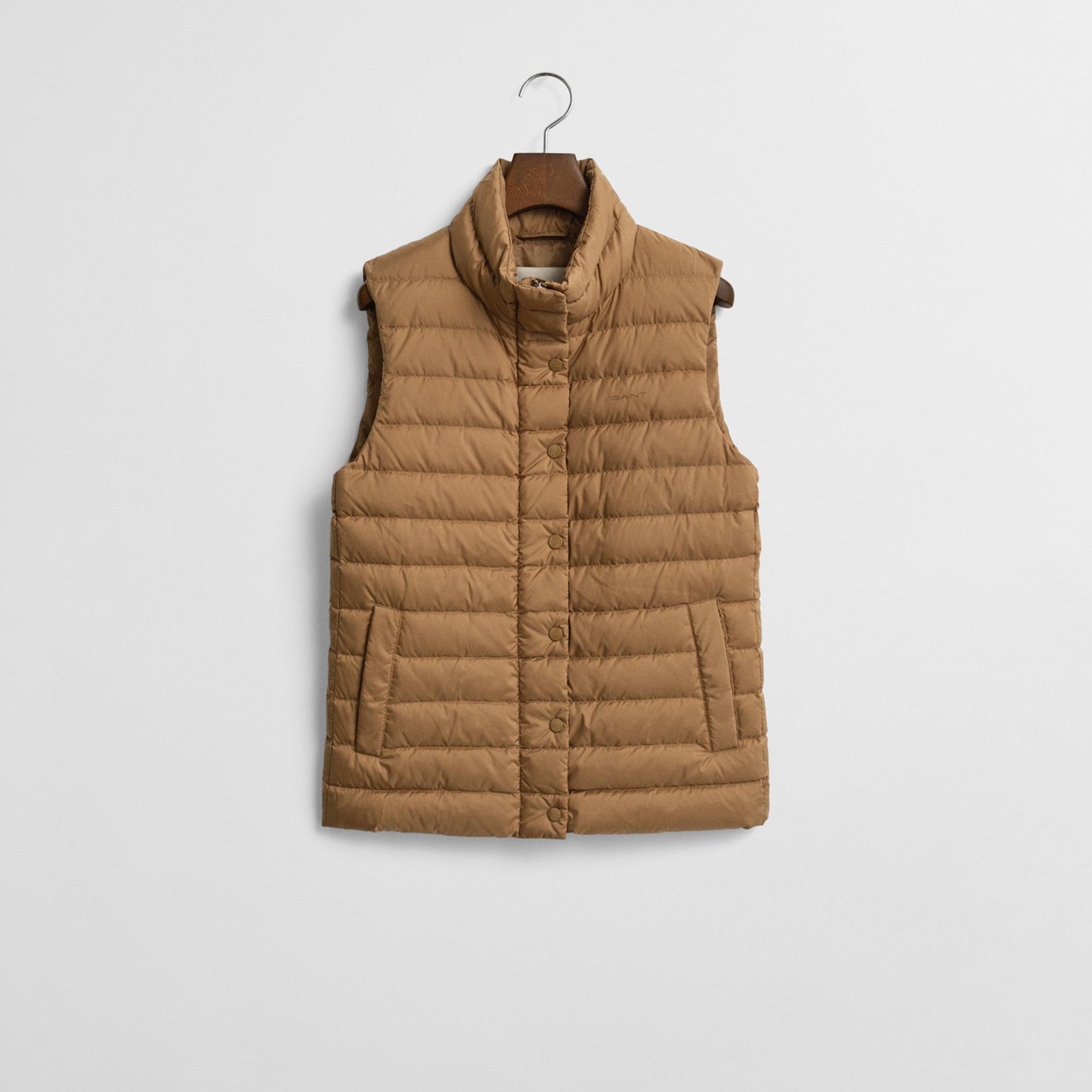 GANT Kadın Kahverengi Regular Fit Dik Yaka Kaz Tüyü Yelek