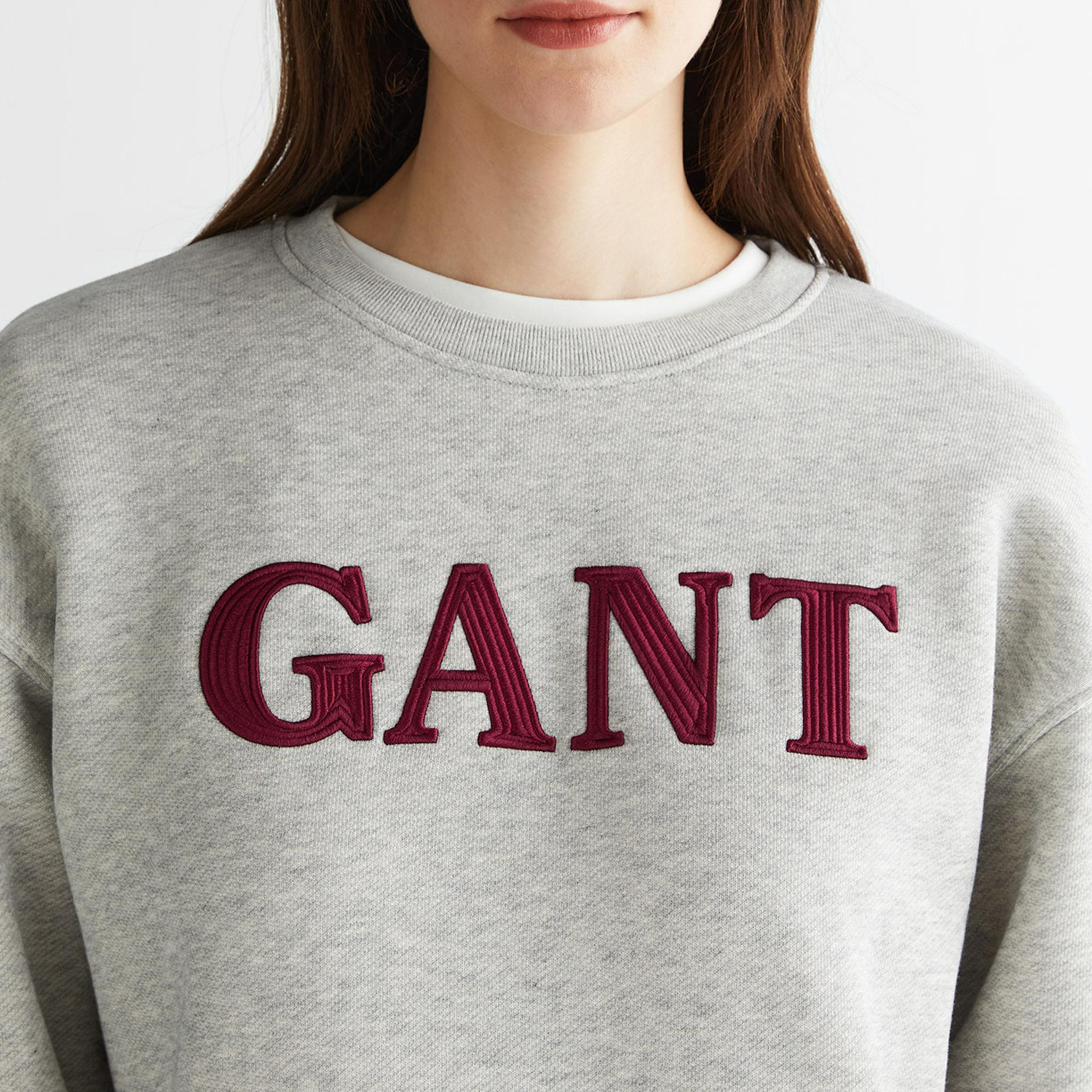 GANT Kadın Gri Relaxed Fit Bisiklet Yaka Sweatshirt