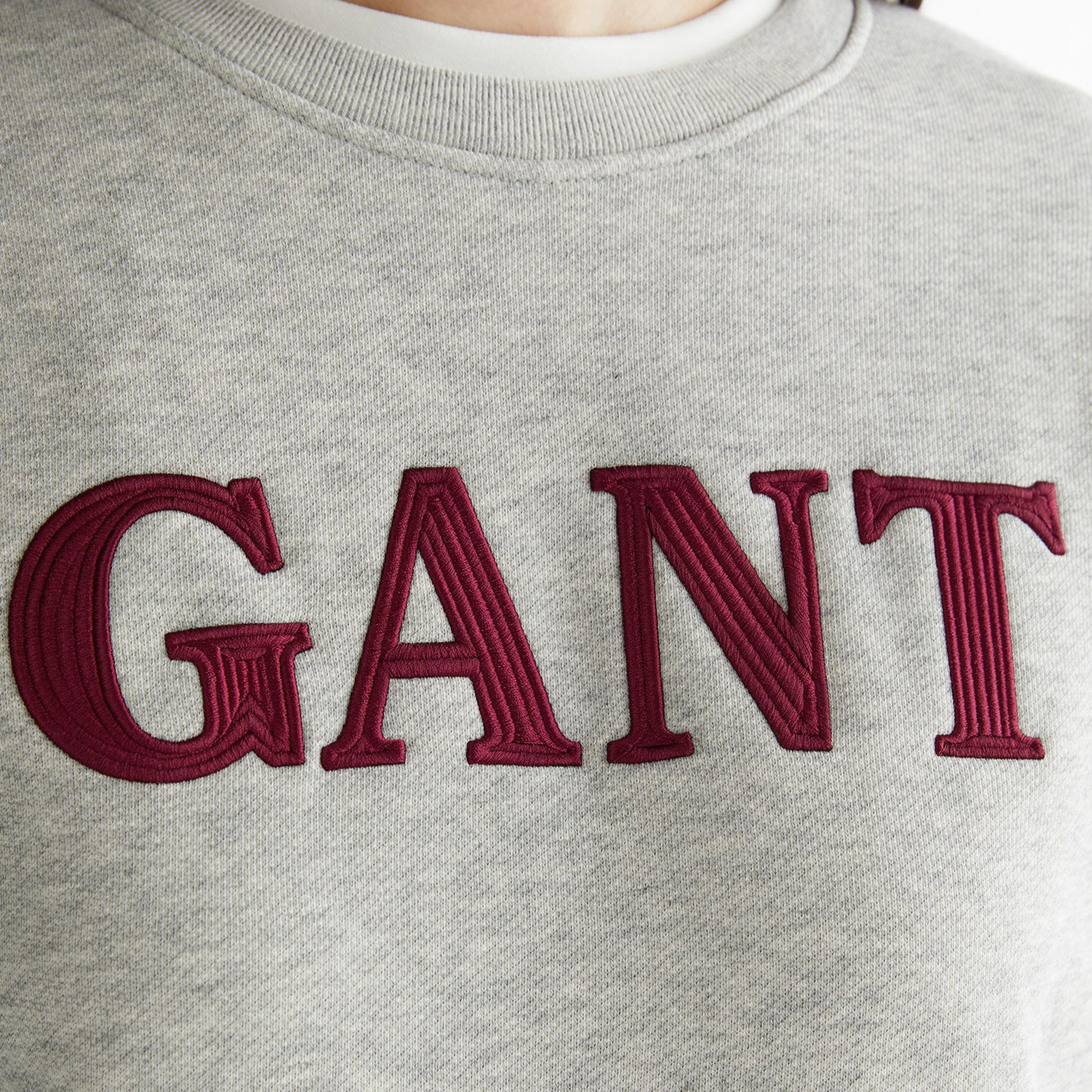 GANT Kadın Gri Relaxed Fit Bisiklet Yaka Sweatshirt