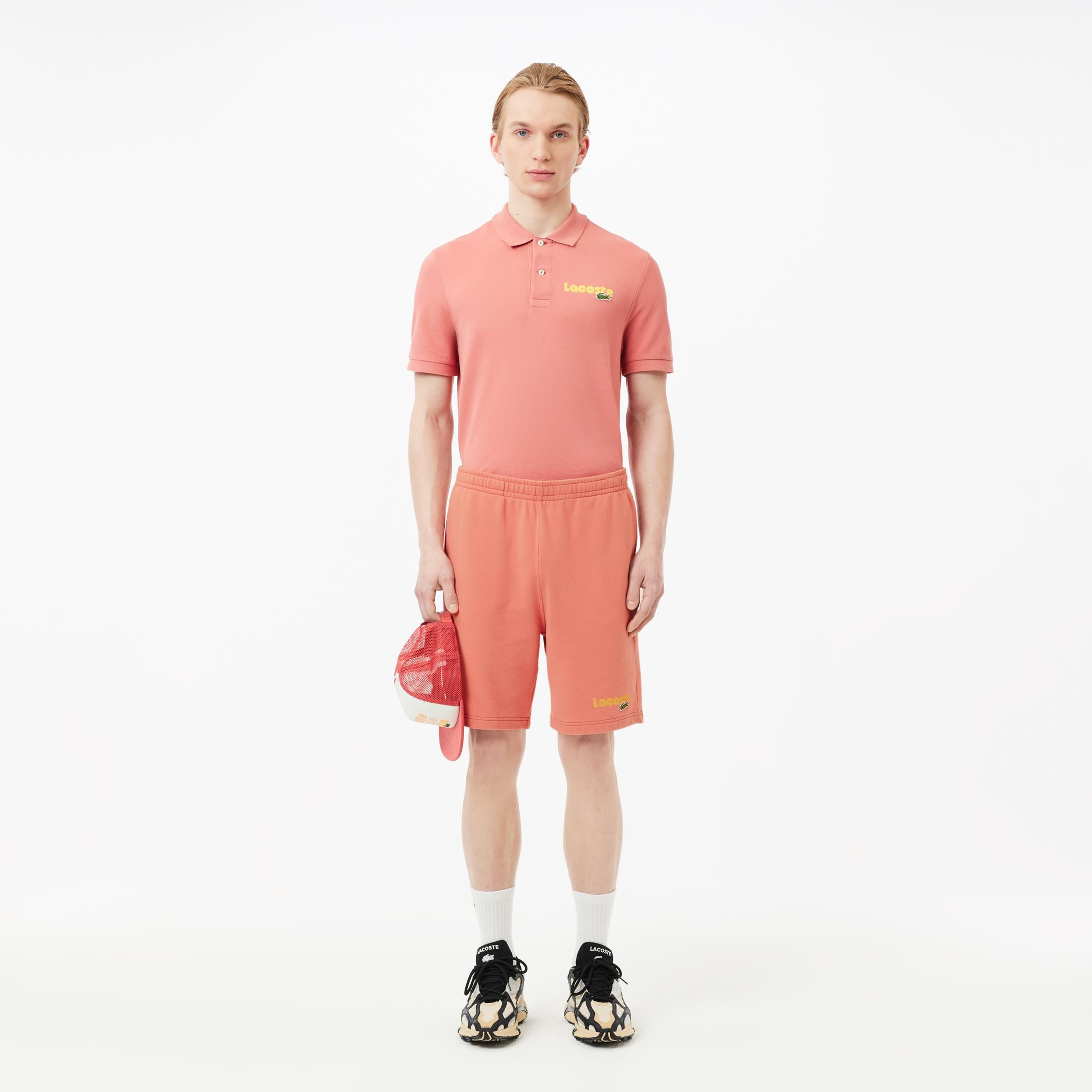 Erkek Regular Fit Baskılı Pembe Şort