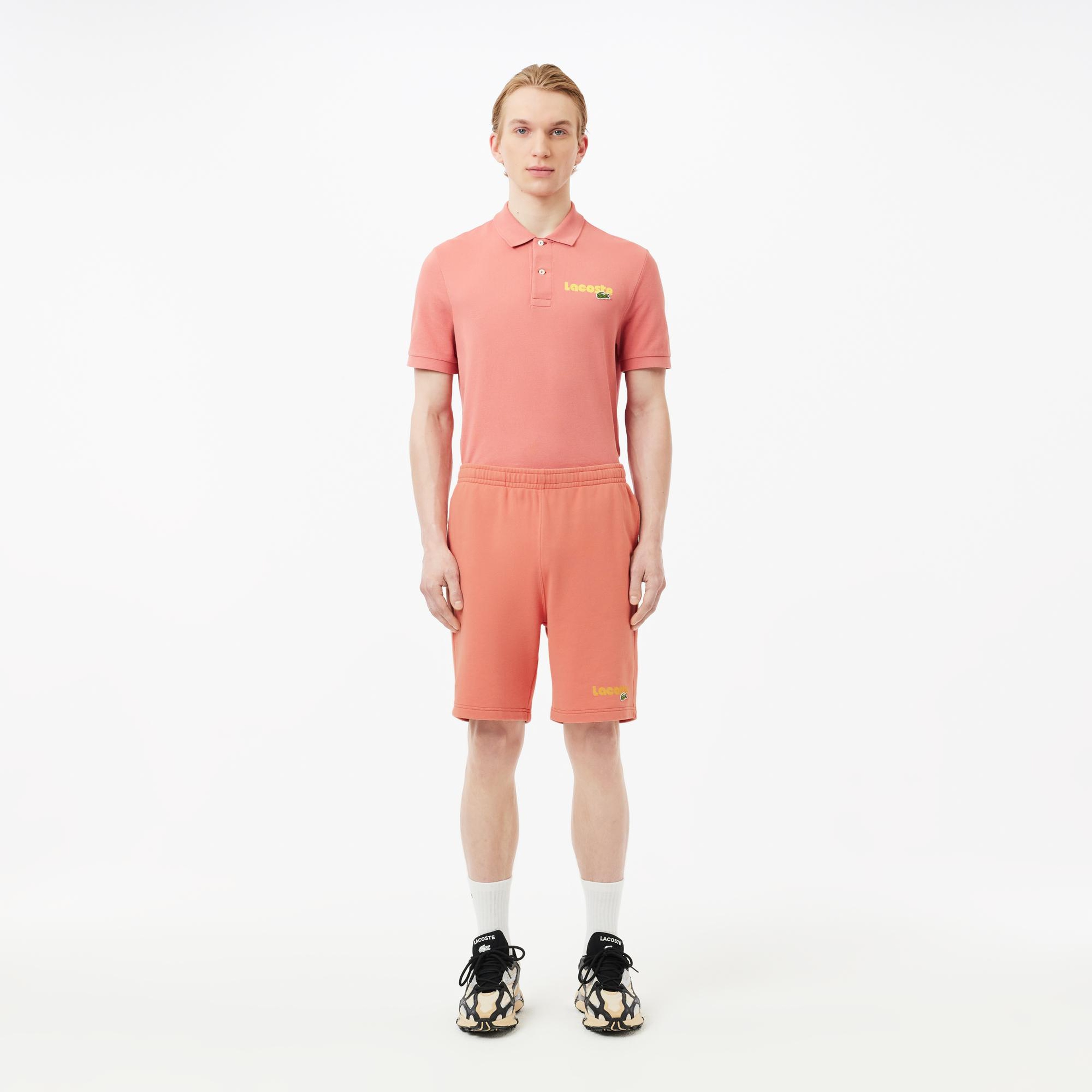 Erkek Regular Fit Baskılı Pembe Şort