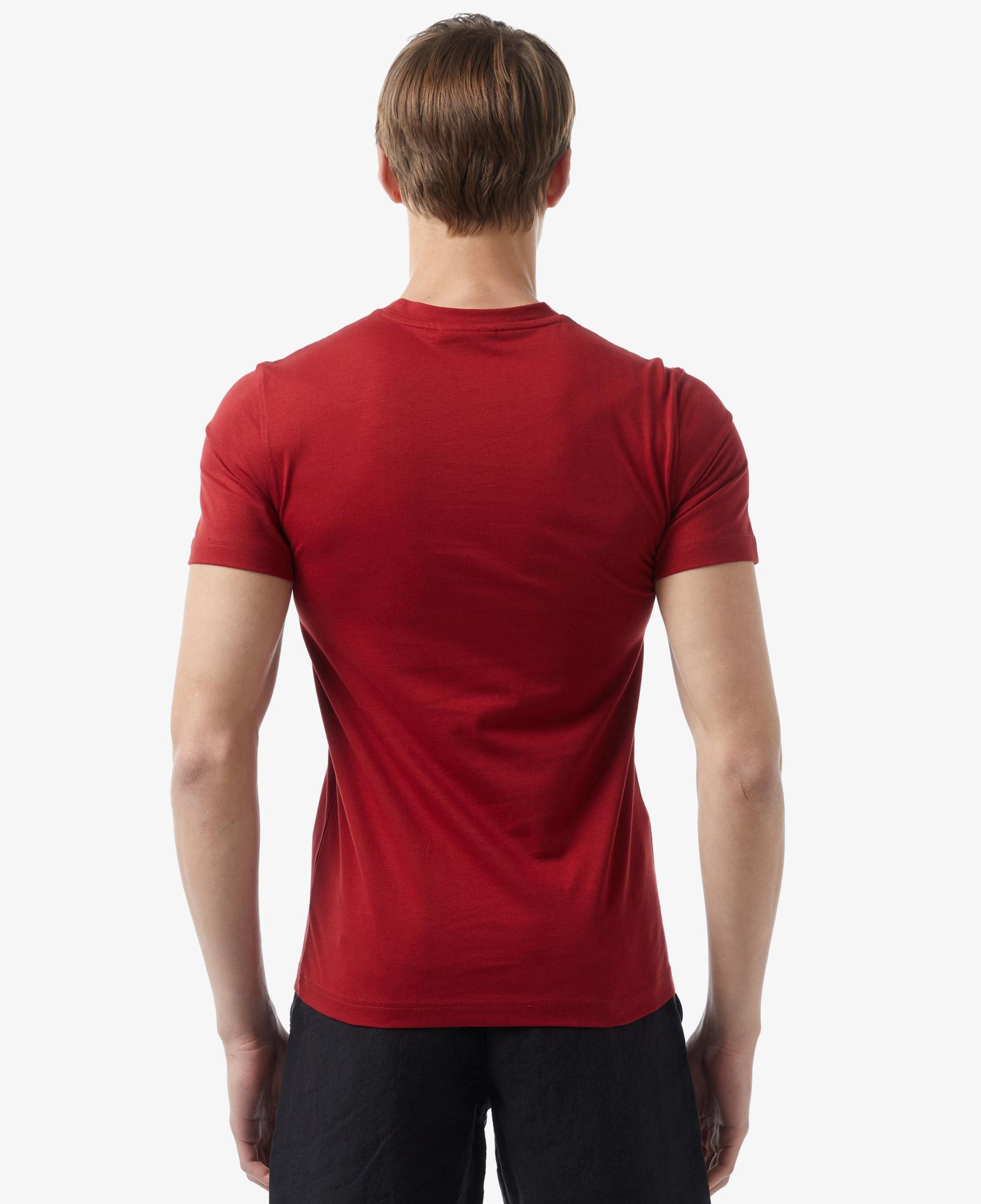 Erkek Slim Fit Bisiklet Yaka Kırmızı T-Shirt