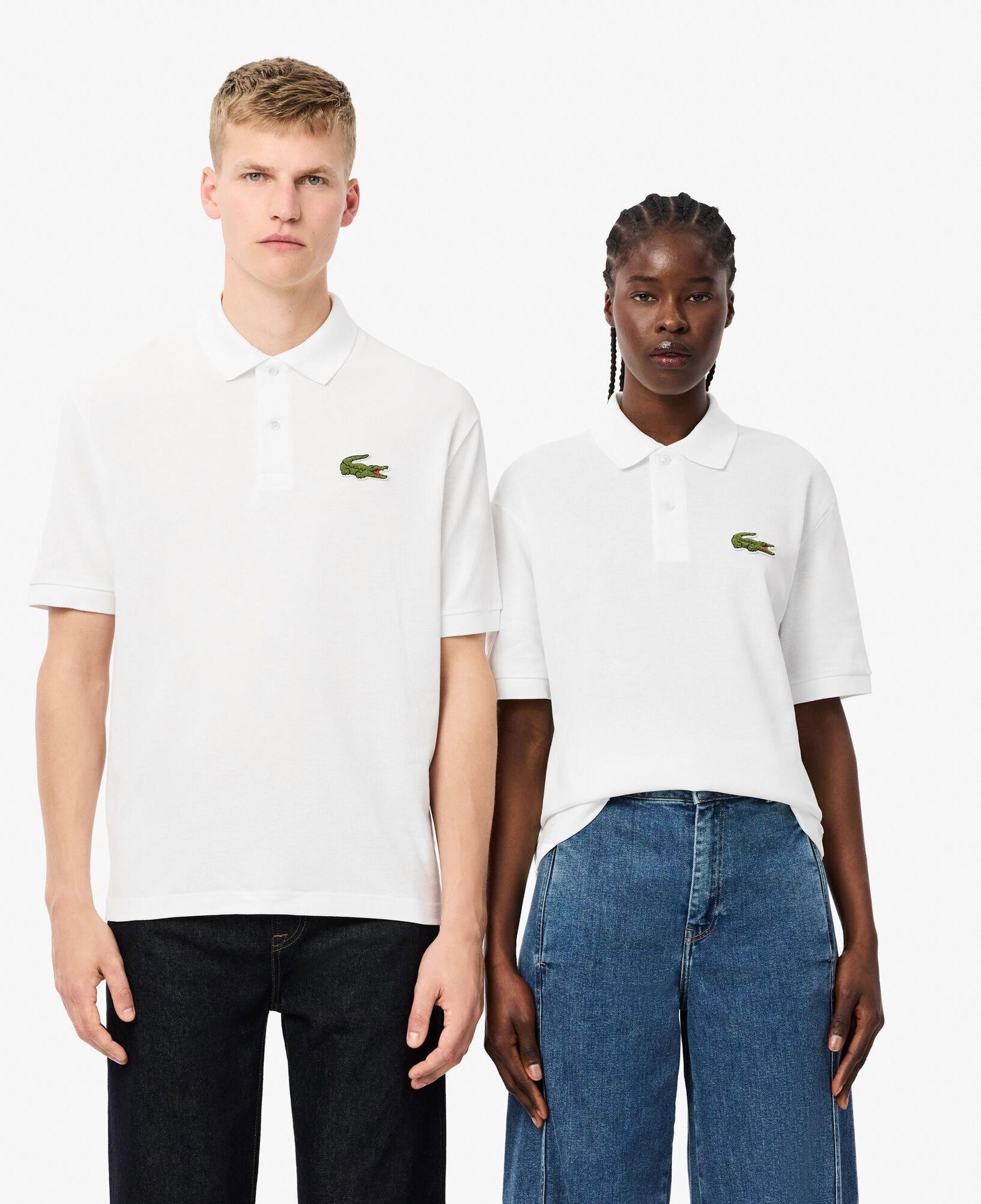 Lacoste Ribbed Collar Unisex Beyaz Polo