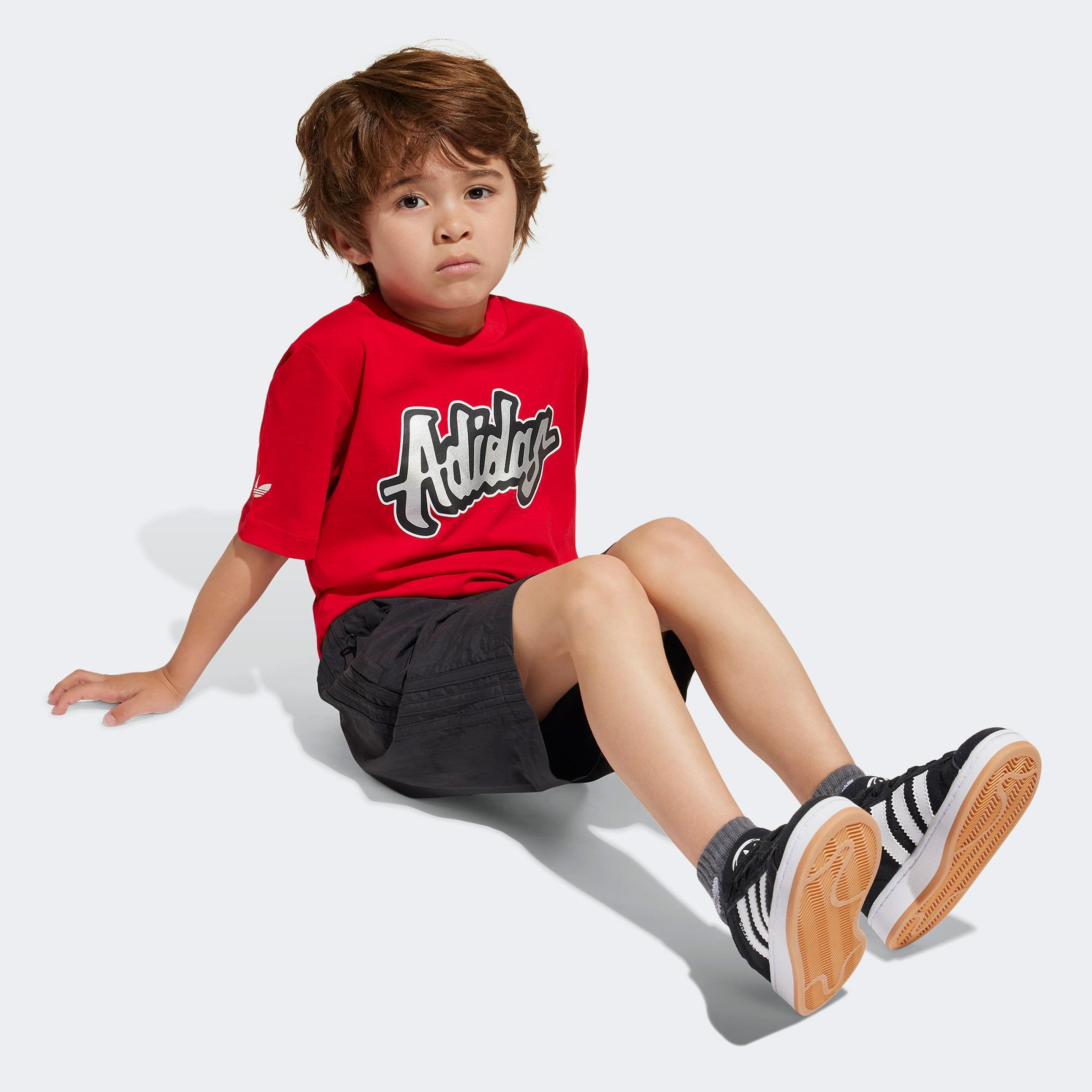 adidas Short Set Çocuk Kırmızı Şort Takımı
