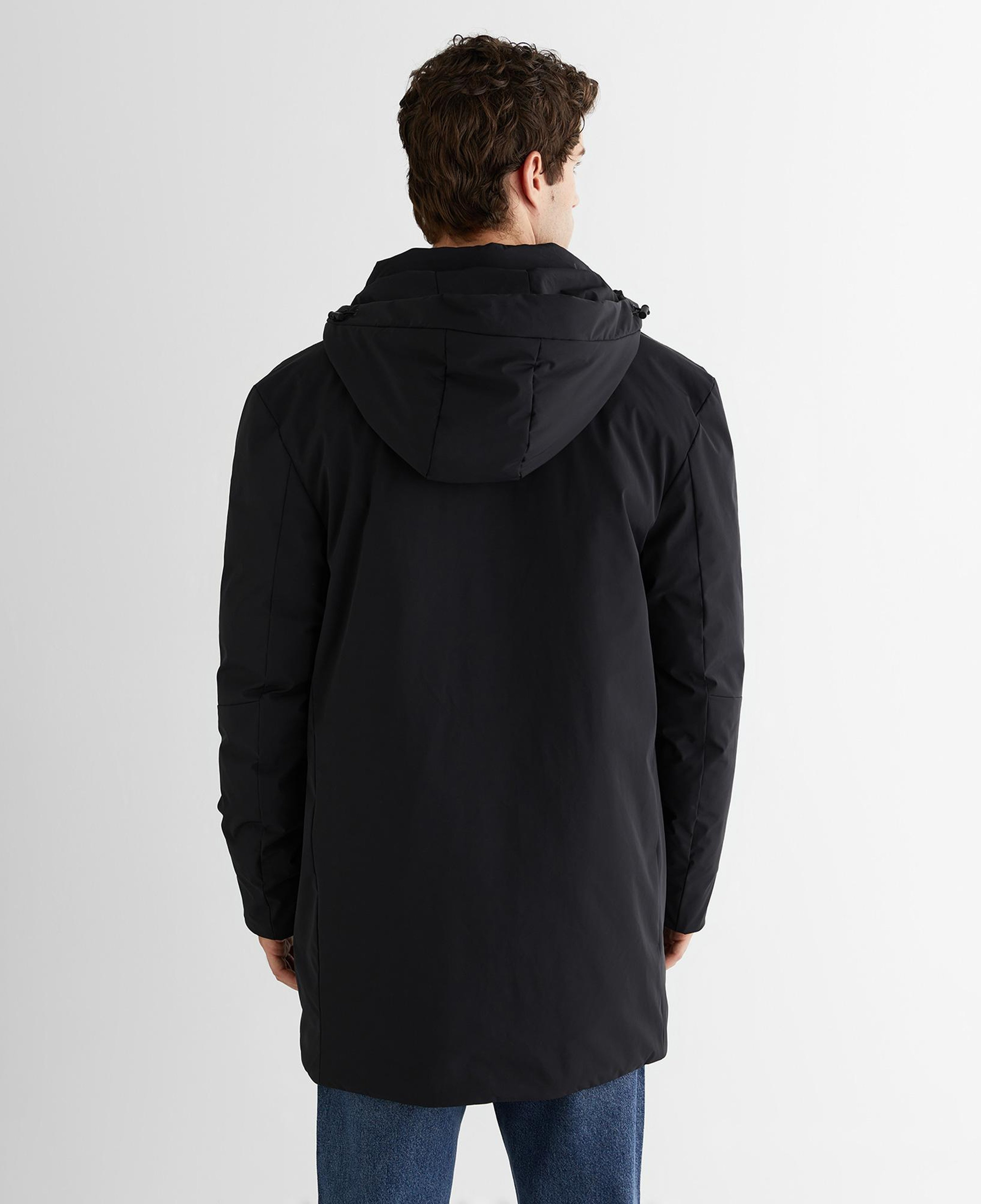 GANT Erkek Siyah Standart Fit Kapüşonlu Mont