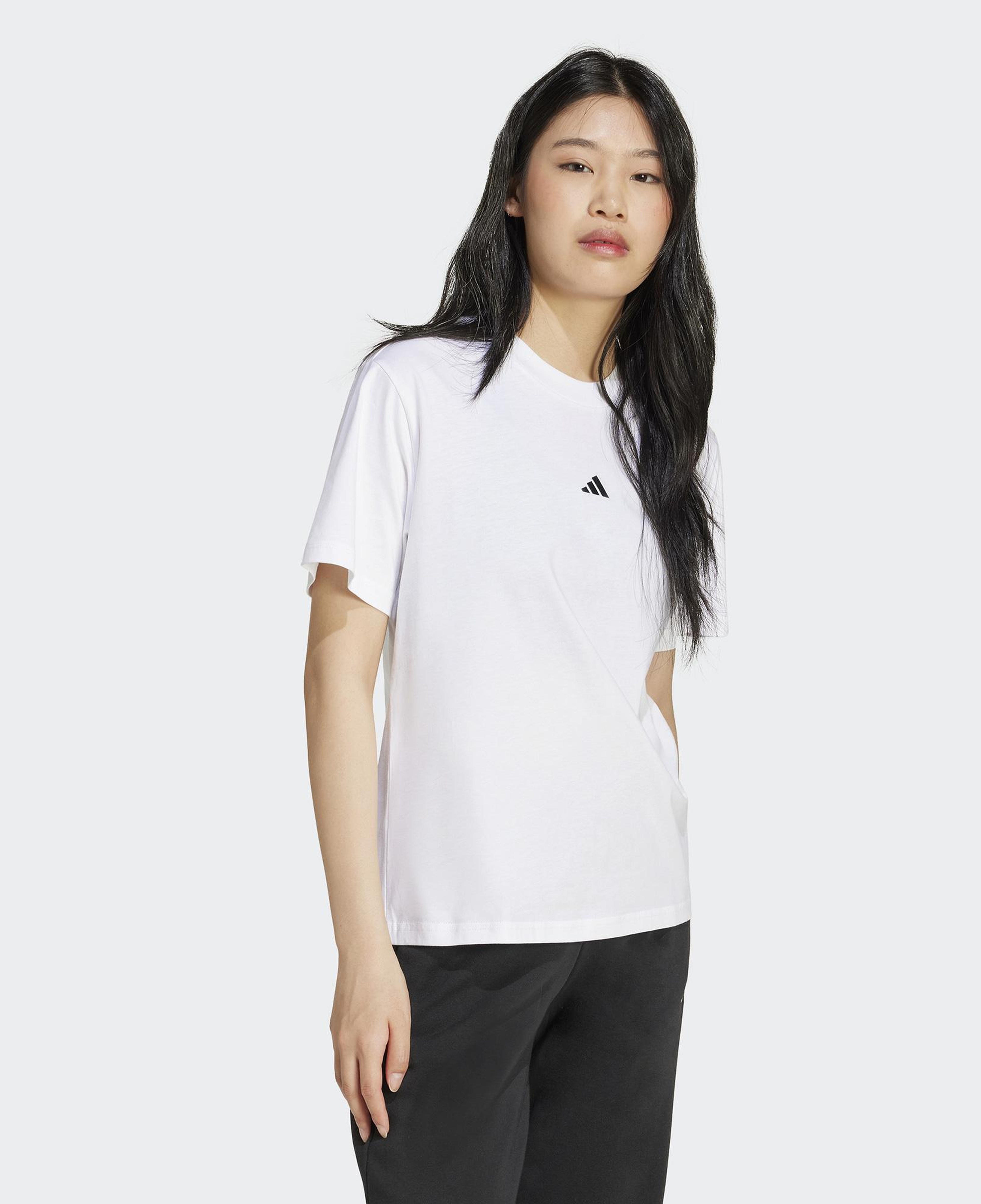 adidas Essentials Small Logo Cotton Kadın Beyaz T-Shirt