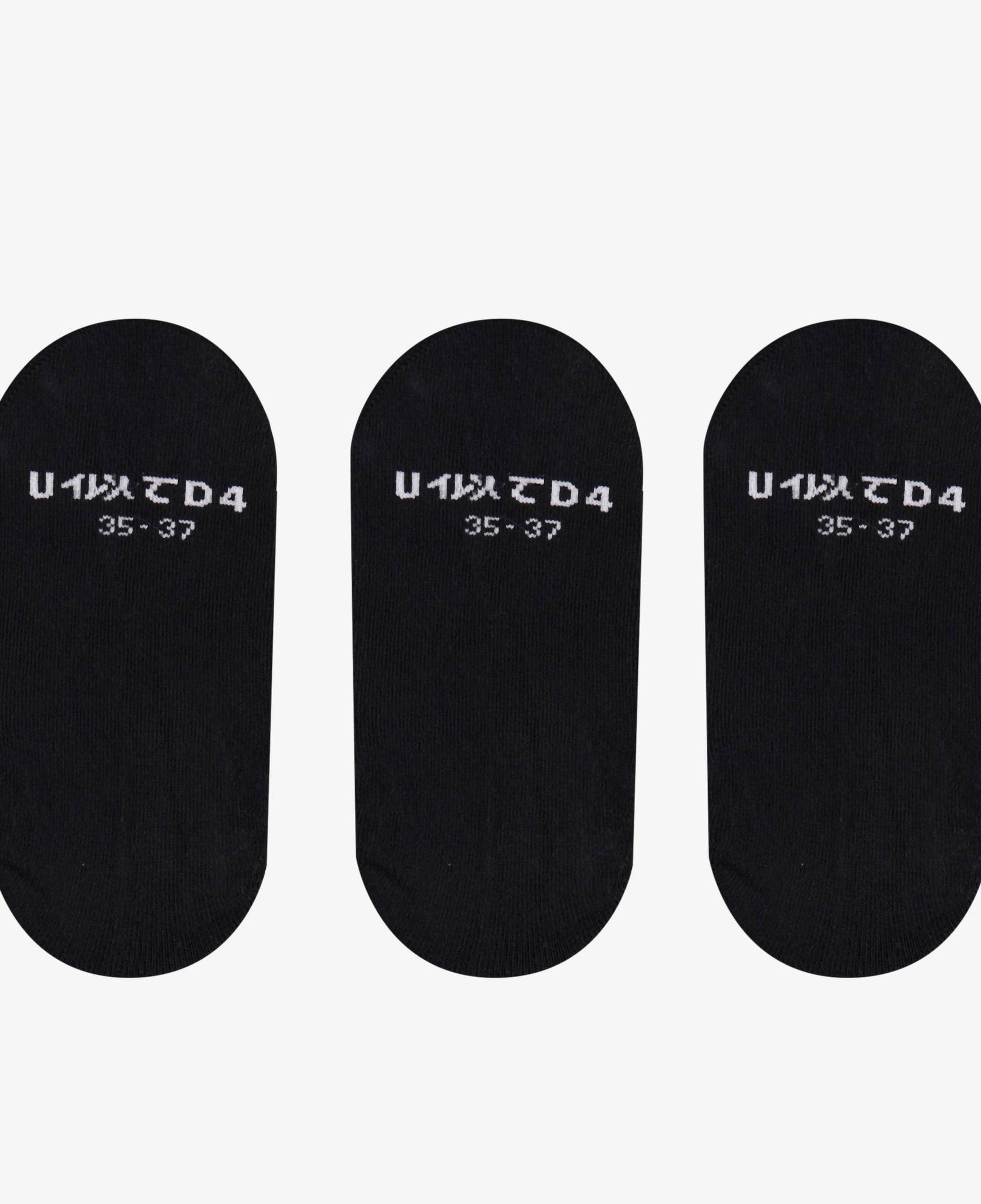 UNITED4 Unisex Siyah 3'lü Babet Çorap