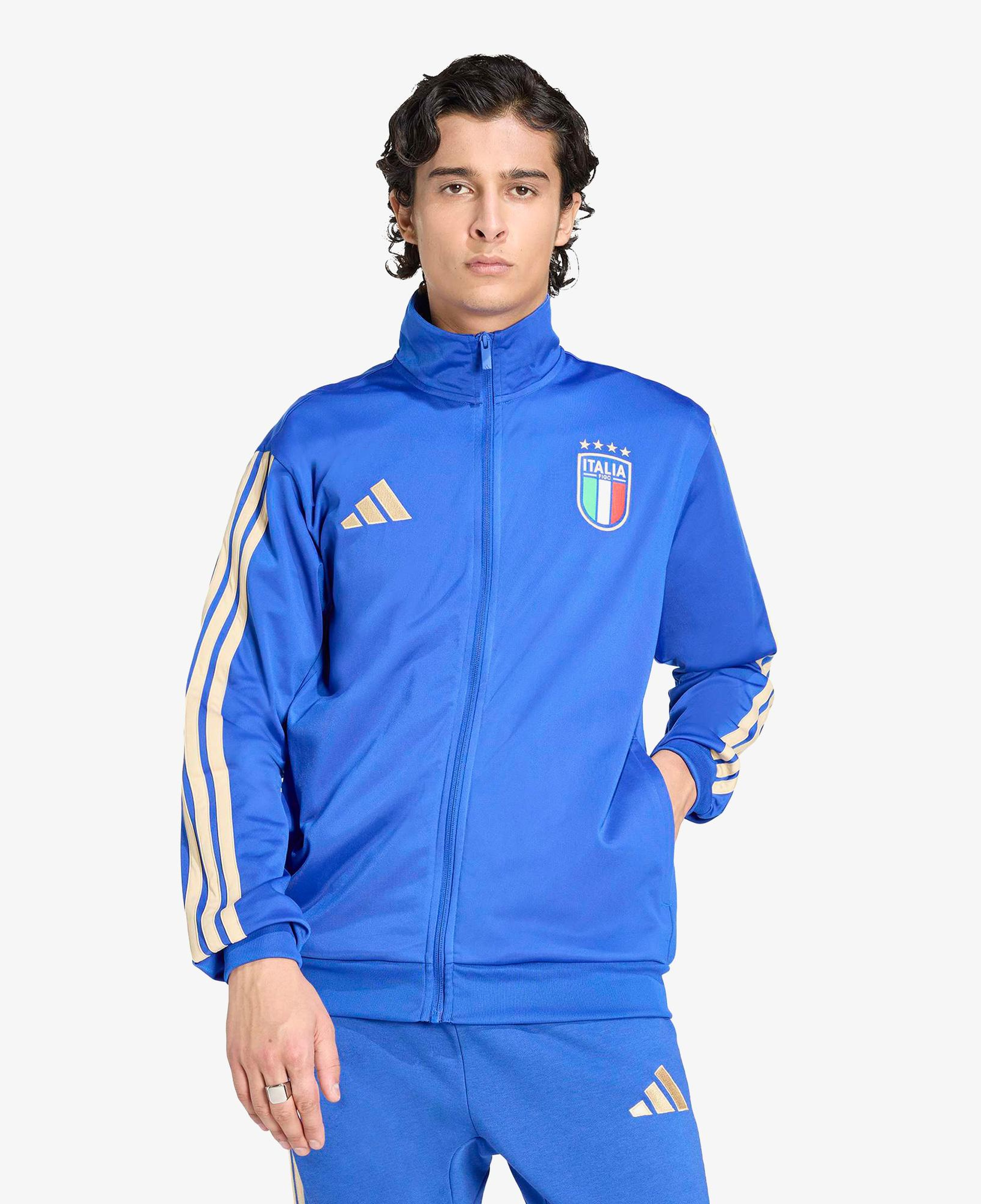 adidas İtalya Erkek Mavi Eşofman Üstü