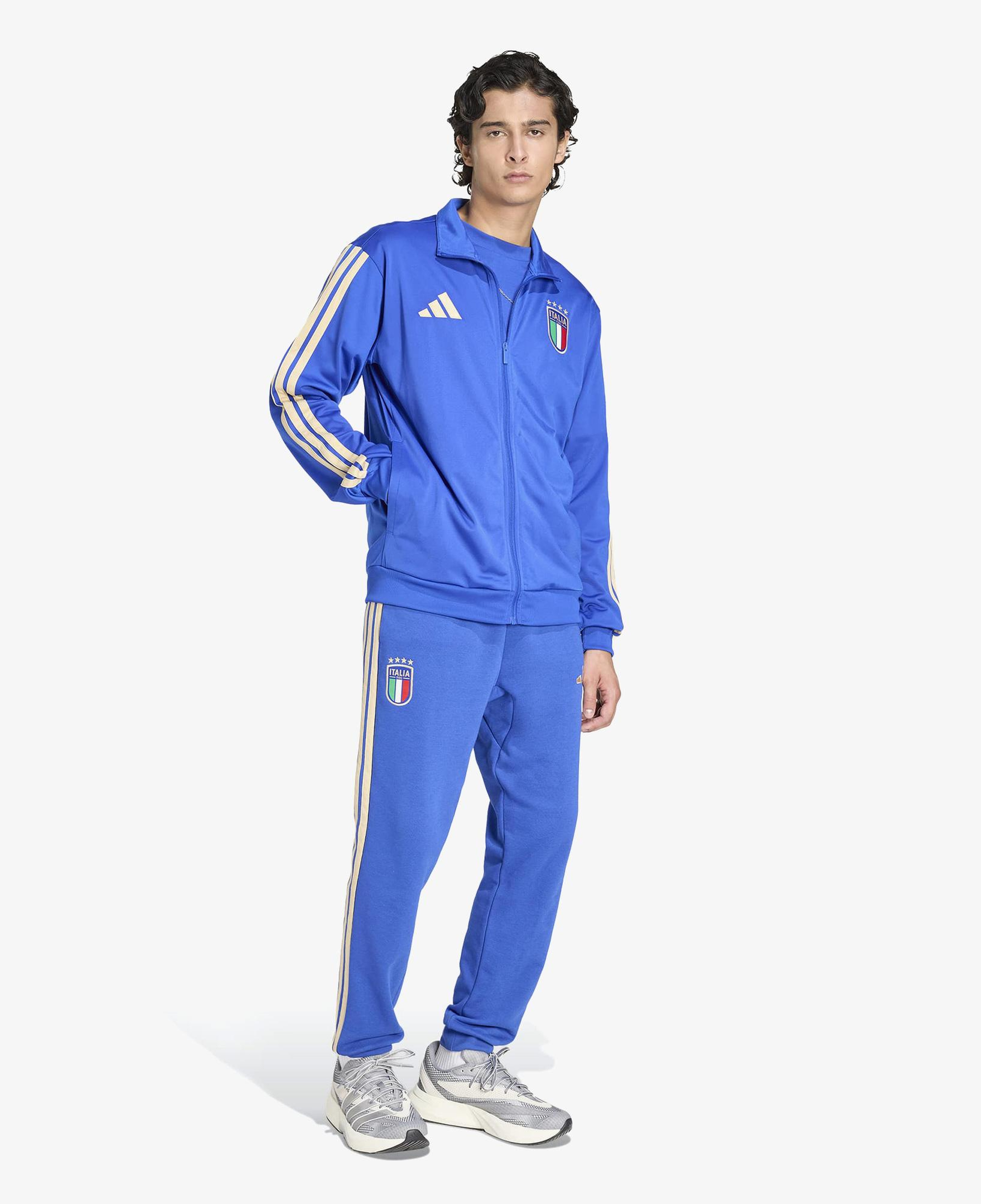adidas İtalya Erkek Mavi Eşofman Üstü