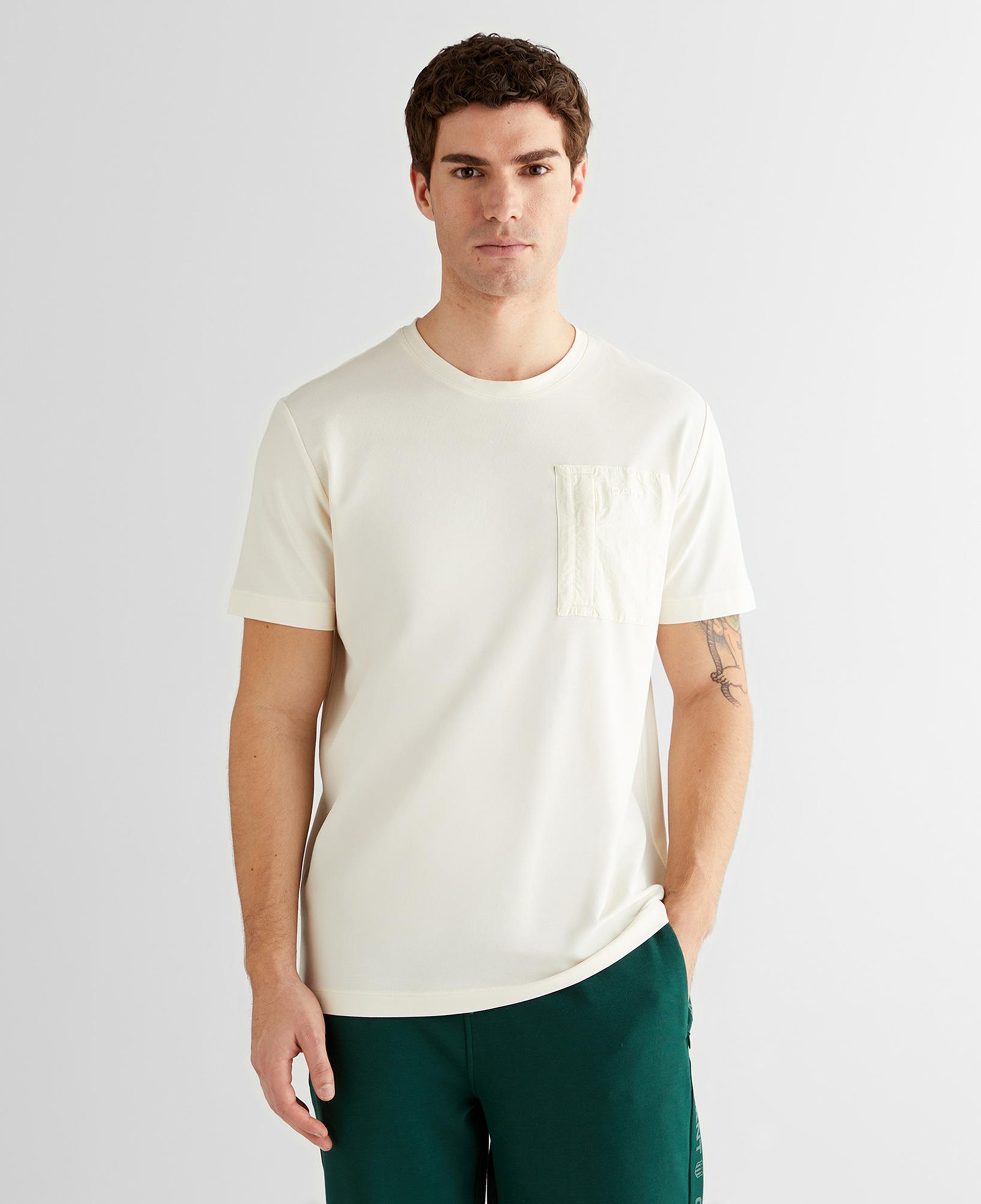 GANT Erkek Krem Regular Fit Bisiklet Yaka T-Shirt