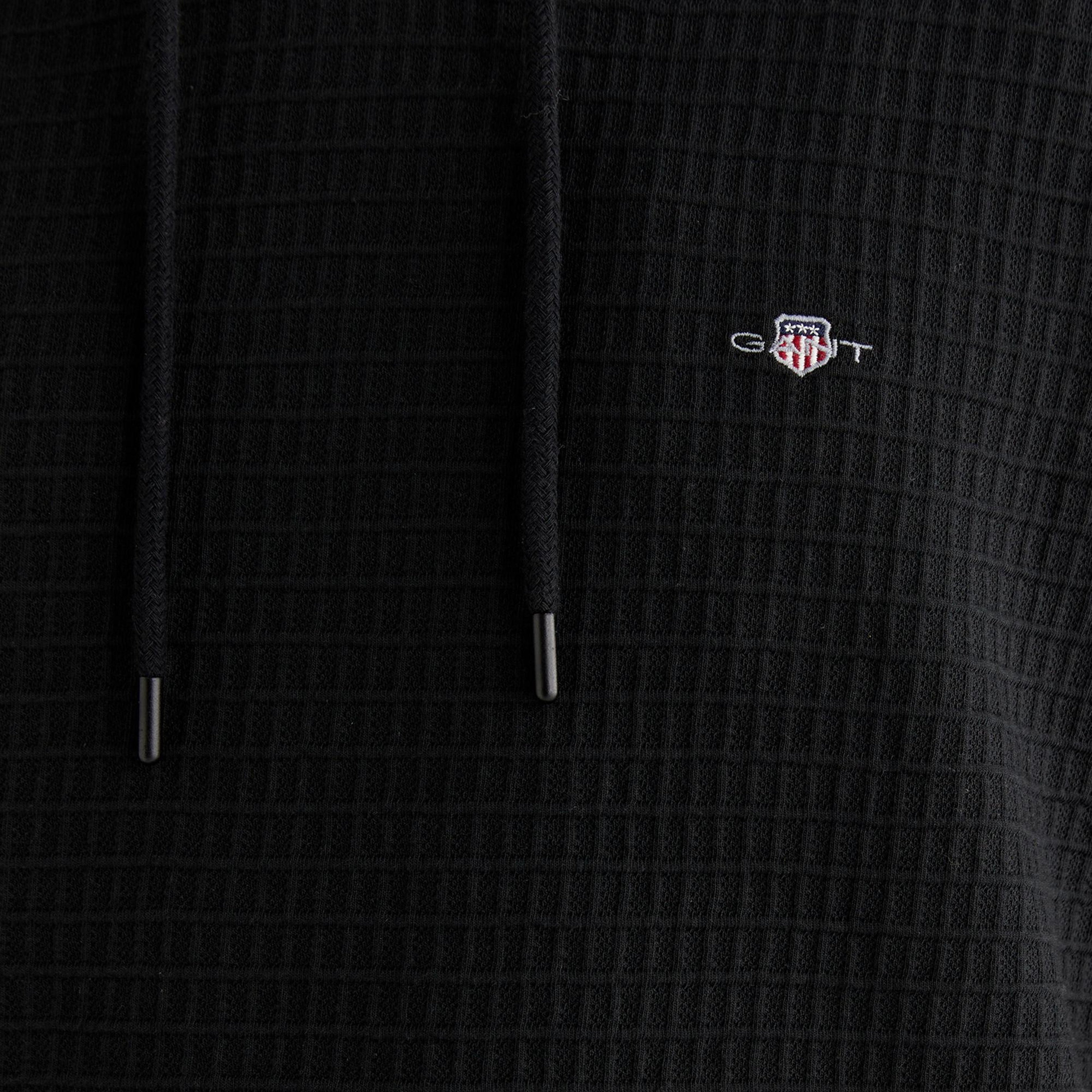 GANT Erkek Siyah Regular Fit Kapüşonlu Sweatshirt