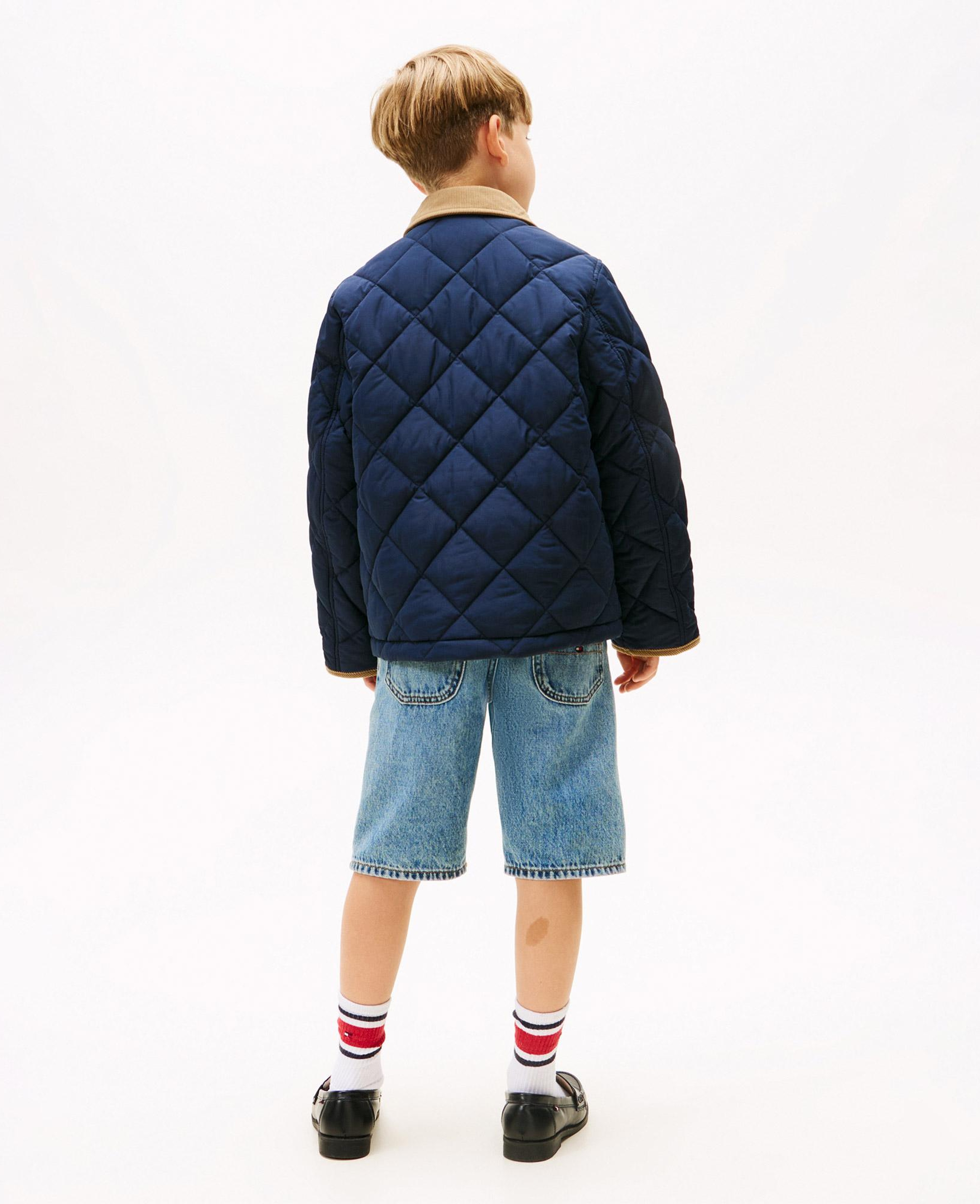 Tommy Hilfiger Contrast Collar Quilted Relaxed Çocuk Lacivert Ceket