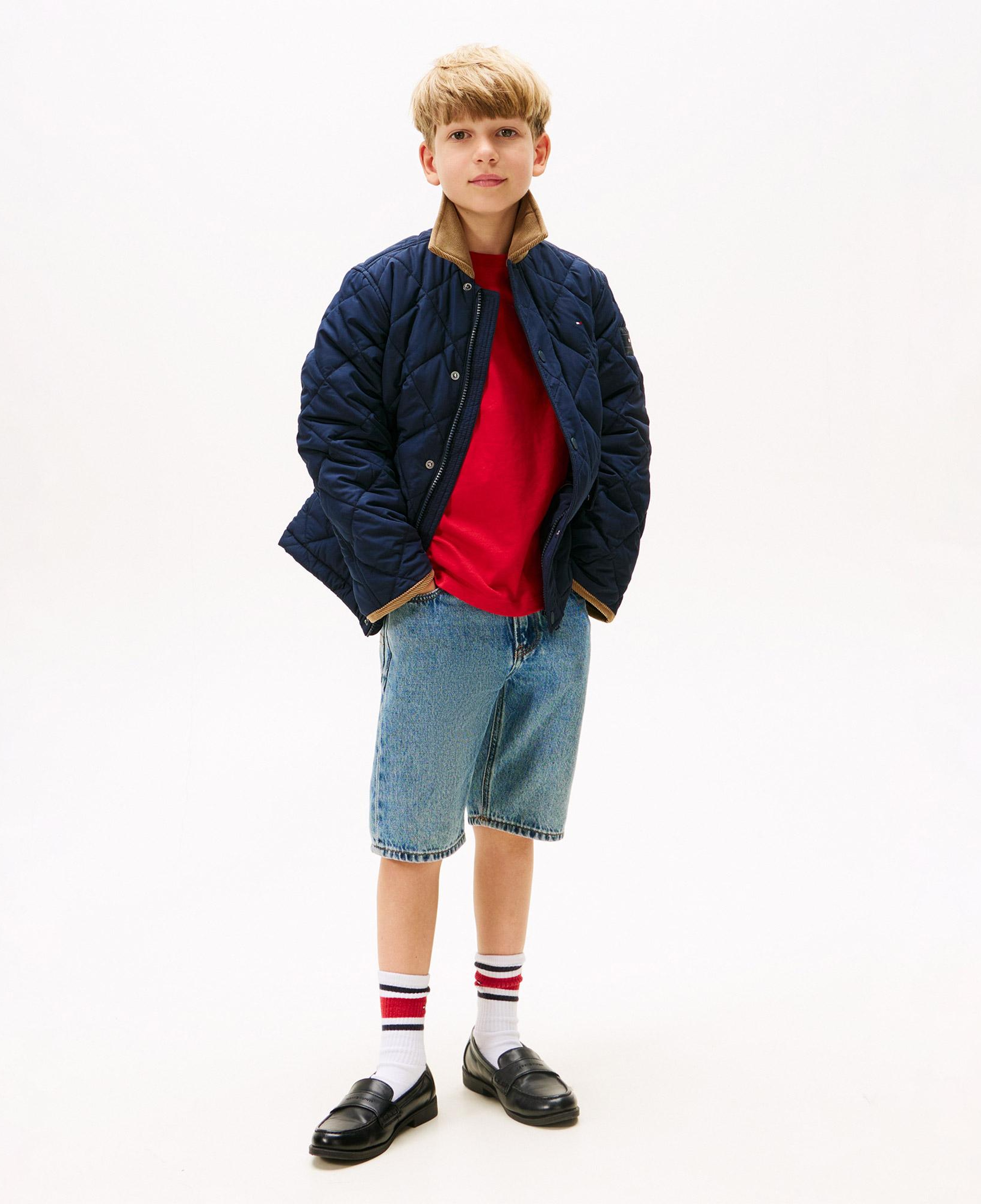 Tommy Hilfiger Contrast Collar Quilted Relaxed Çocuk Lacivert Ceket