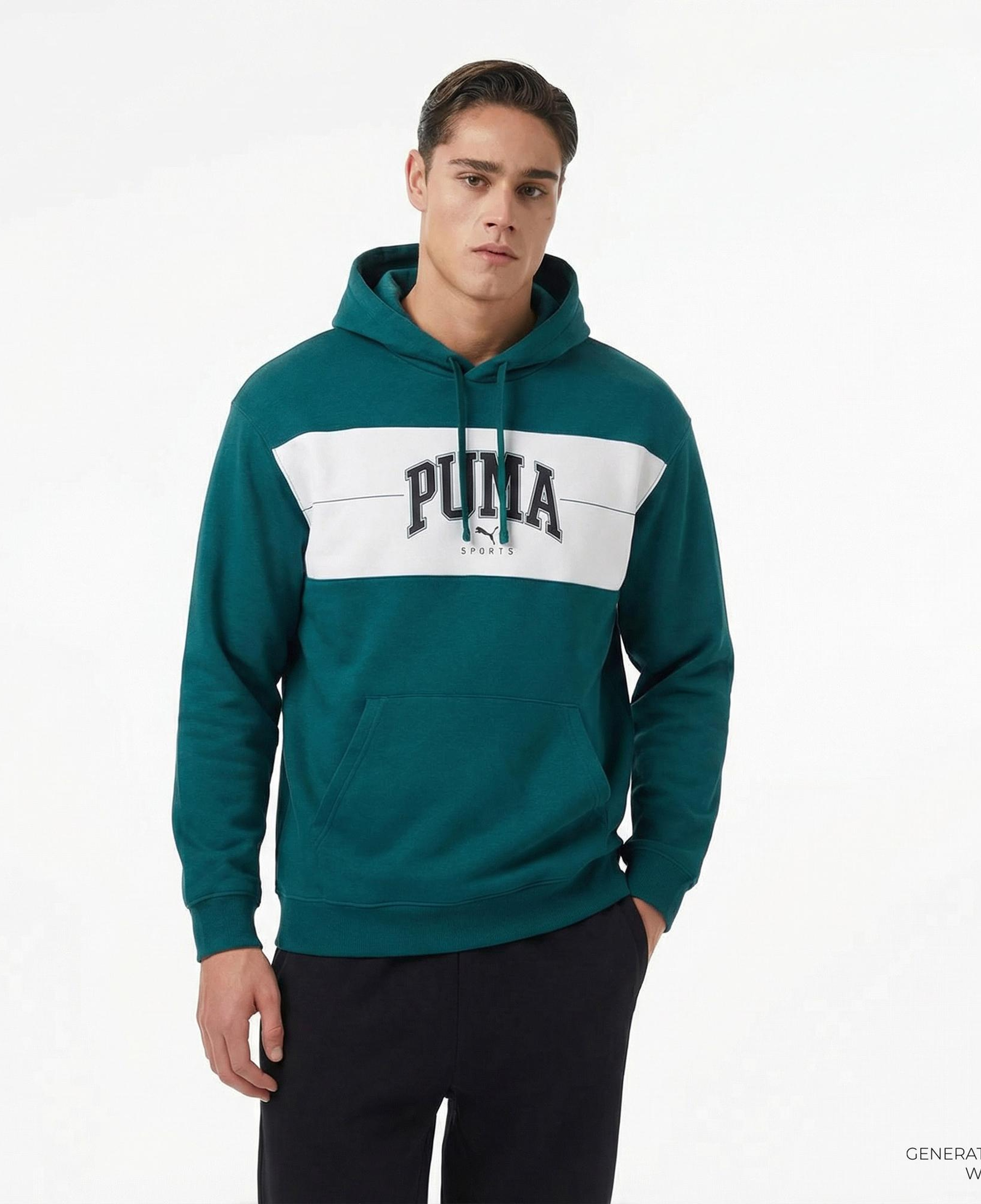 Puma Squad Erkek Yeşil Günlük Sweatshirt
