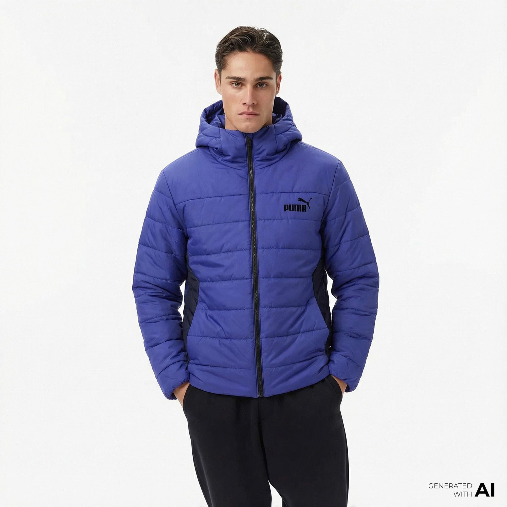 Puma Essentials+ Padded Erkek Mavi Outdoor Mont