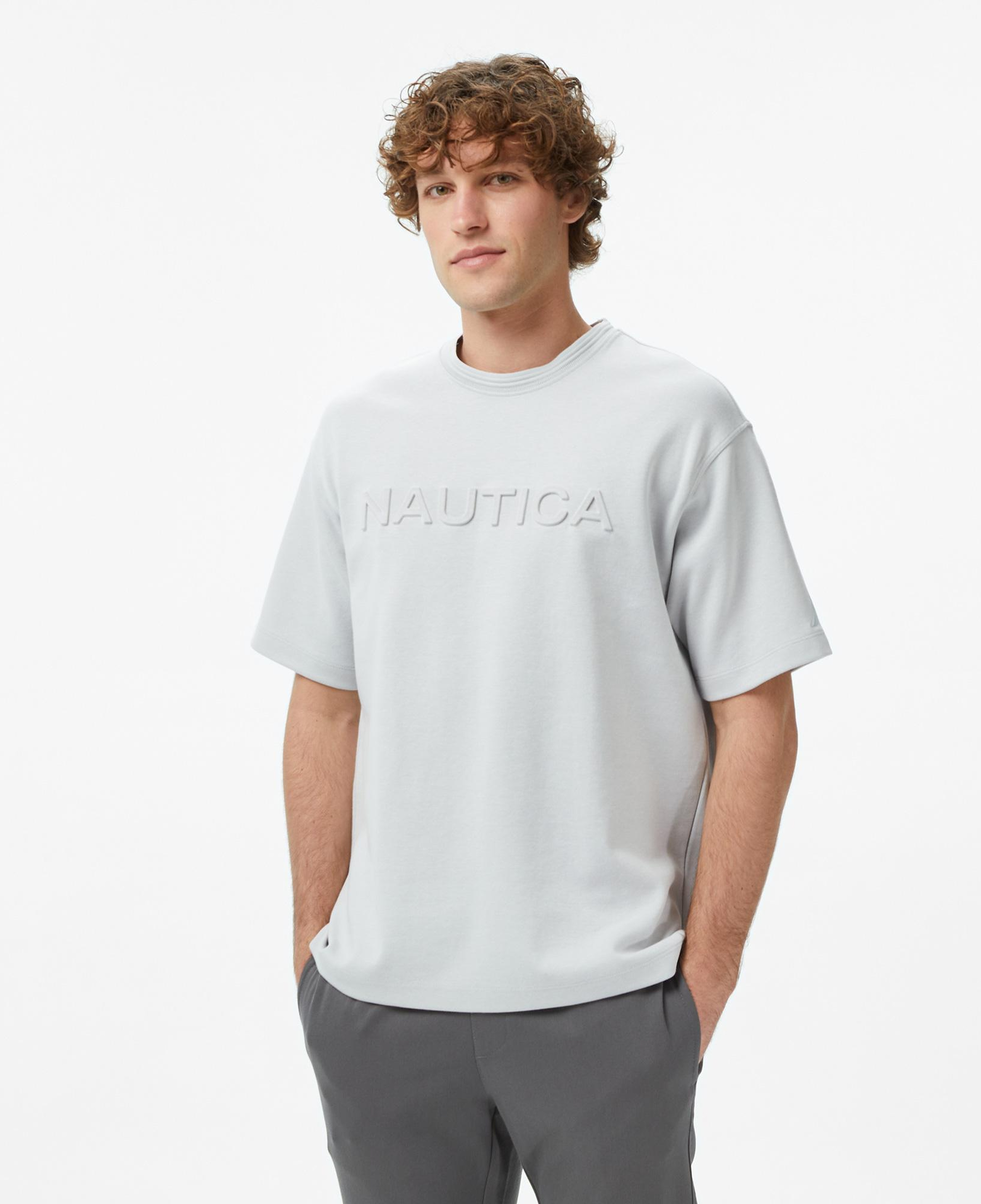 Nautica Erkek Mavi Regular Fit Baskılı T-Shirt
