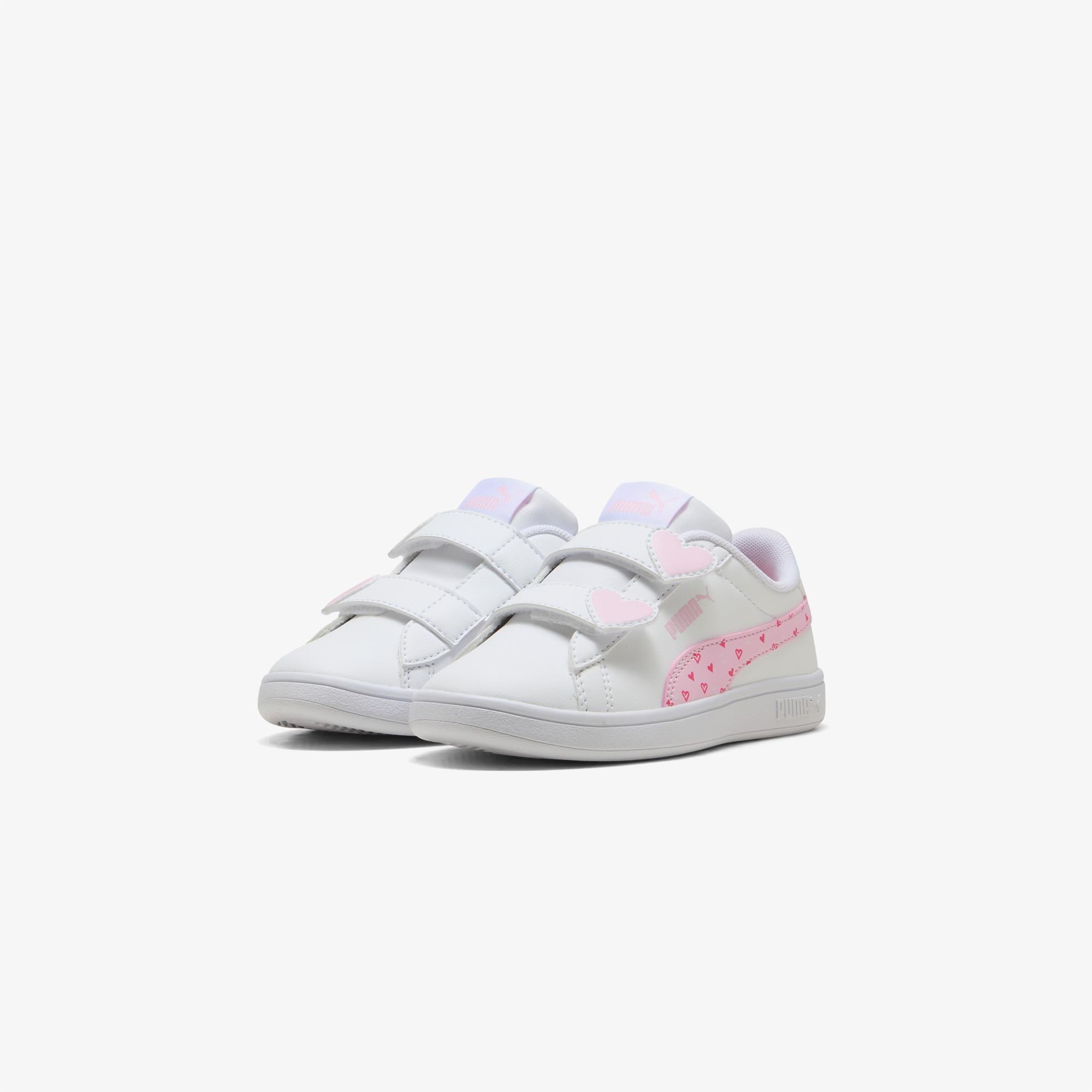 Puma Smash 3.0 Hearty V Çocuk Beyaz Spor Ayakkabı