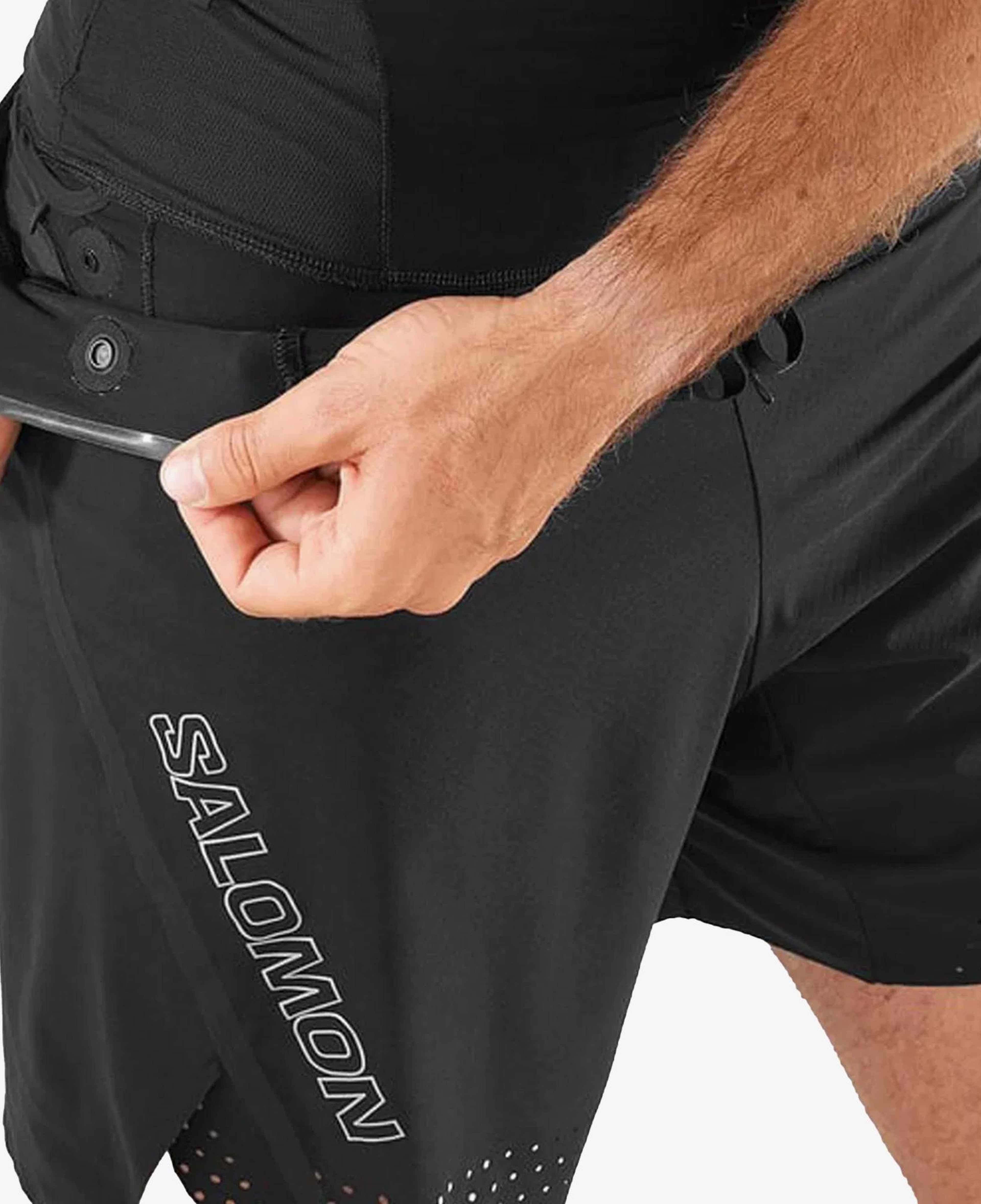 Salomon S/LAB Speed 2IN1 Erkek Siyah Koşu Şortu
