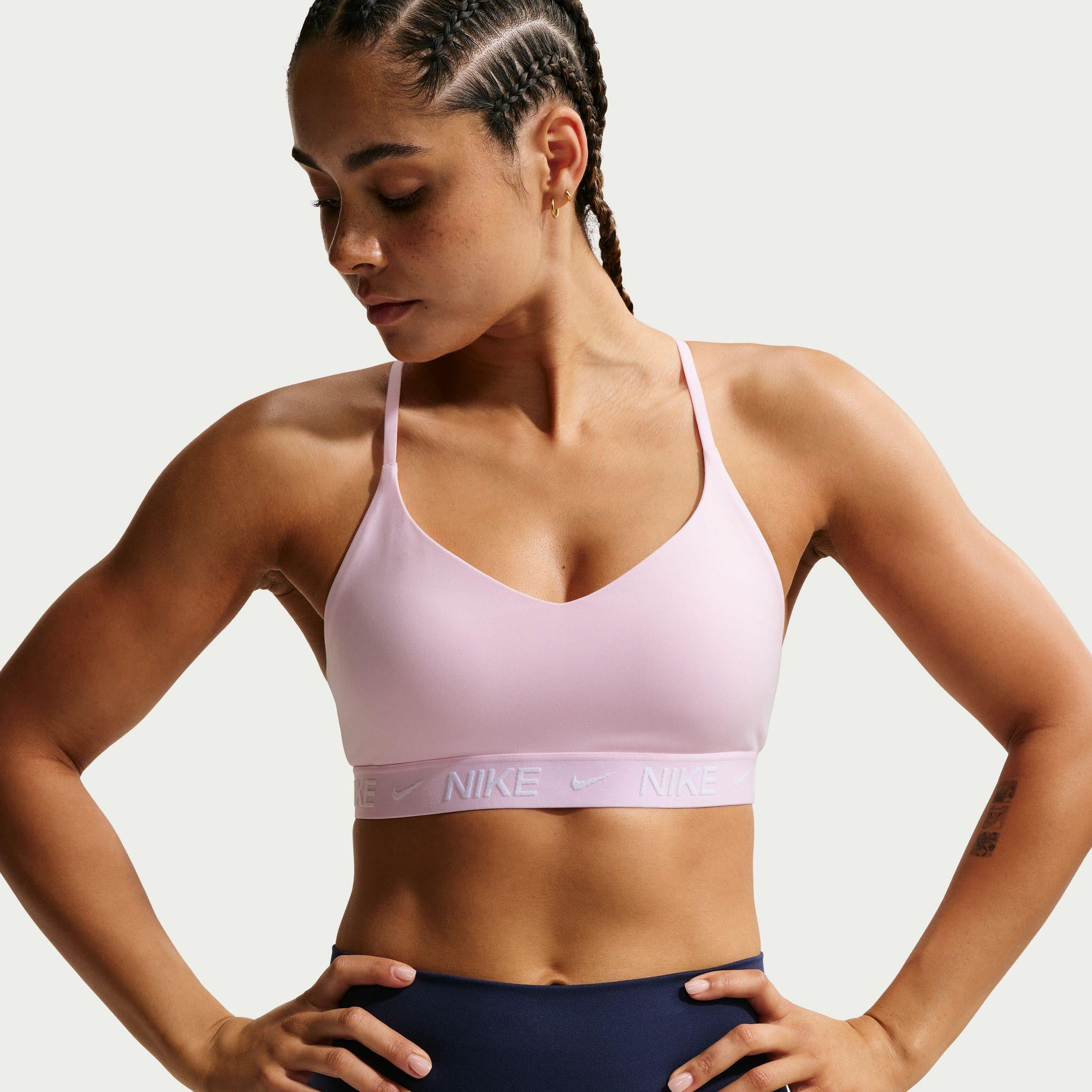 Nike Dri-Fit Indy Hafif Destekli Kadın Pembe Bra