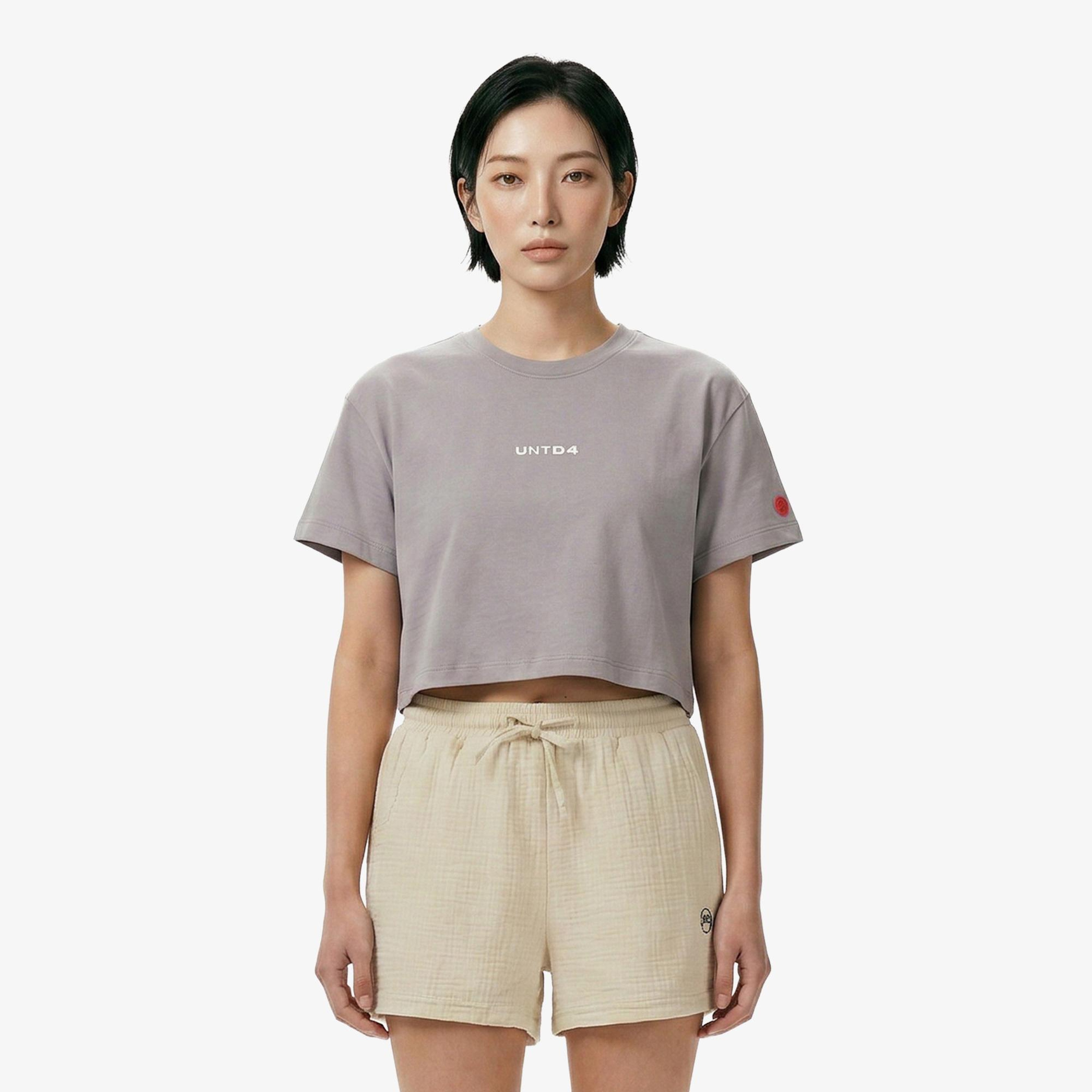 UNITED4 Regular Fit Kadın Gri T-Shirt