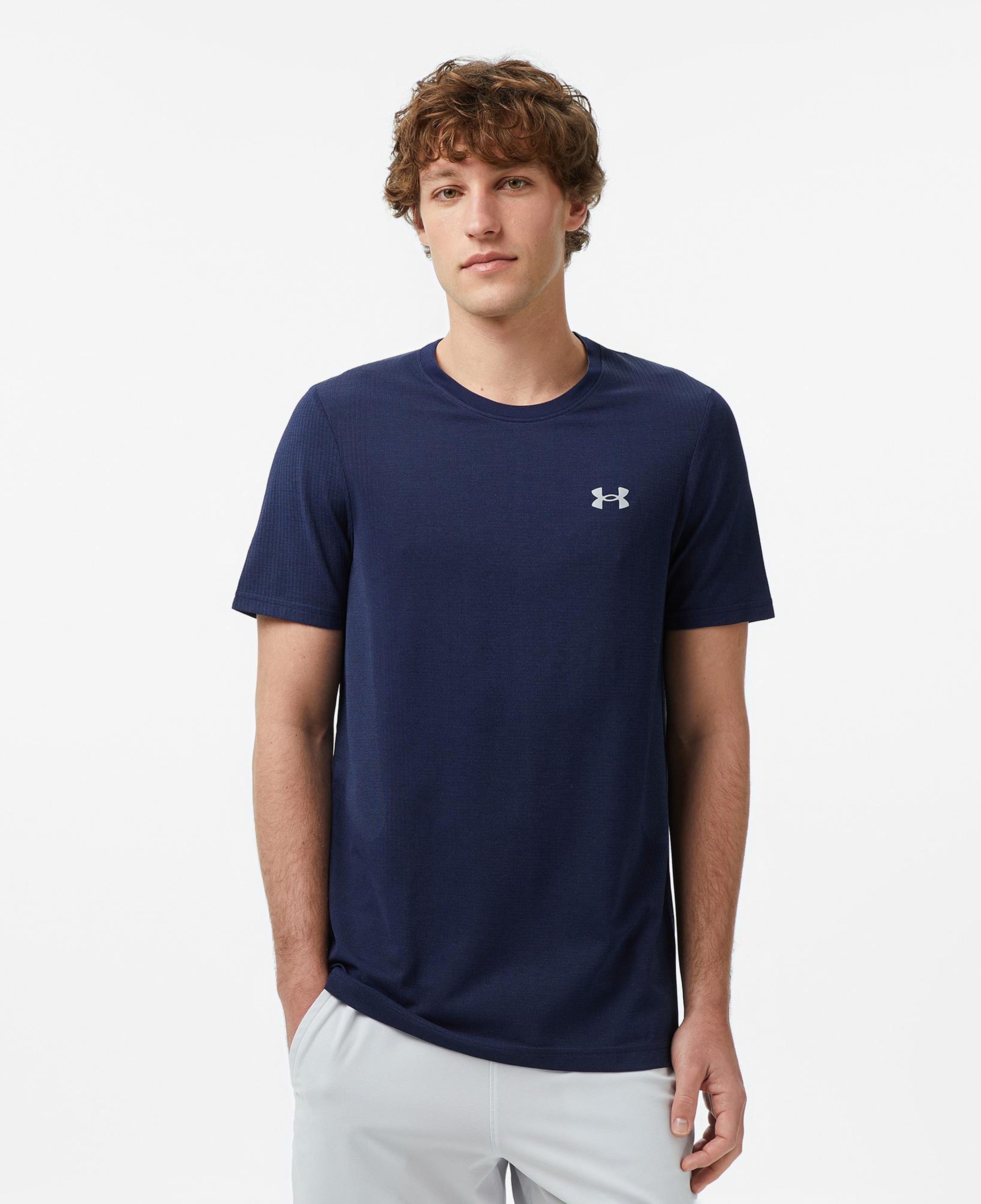 Under Armour Vanish Seamless Ss Erkek Lacivert Antrenman T-Shirt