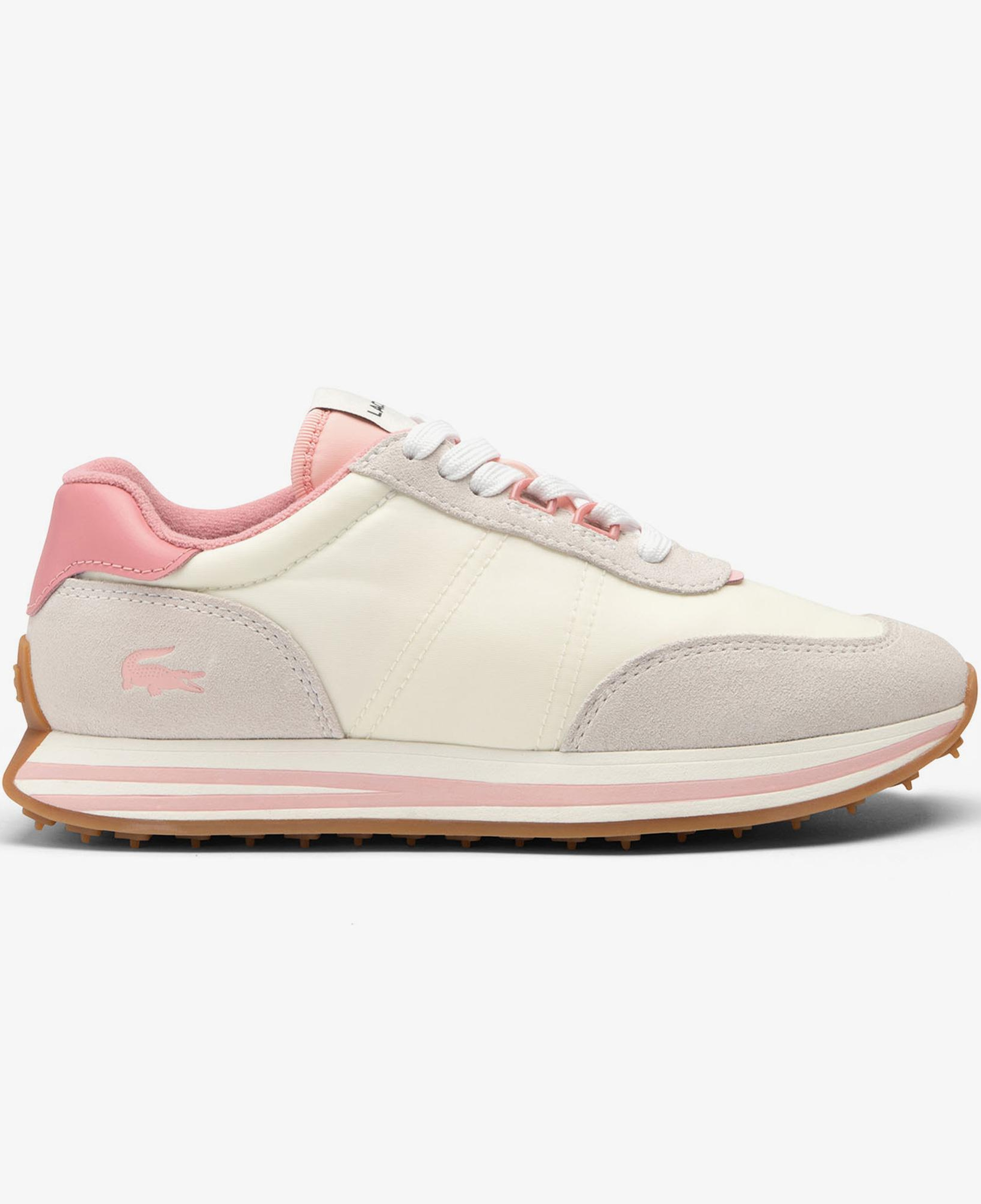 Lacoste L-Spin Stripe Sole Kadın Bej Spor Ayakkabı