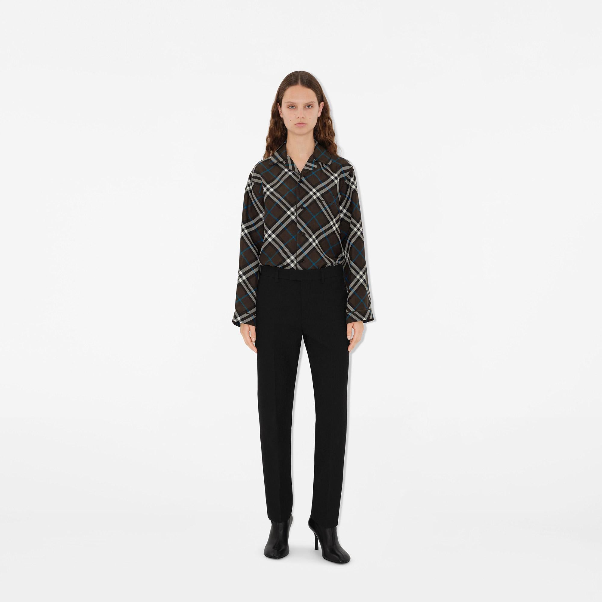 Burberry Kadın Bej İpek Gömlek