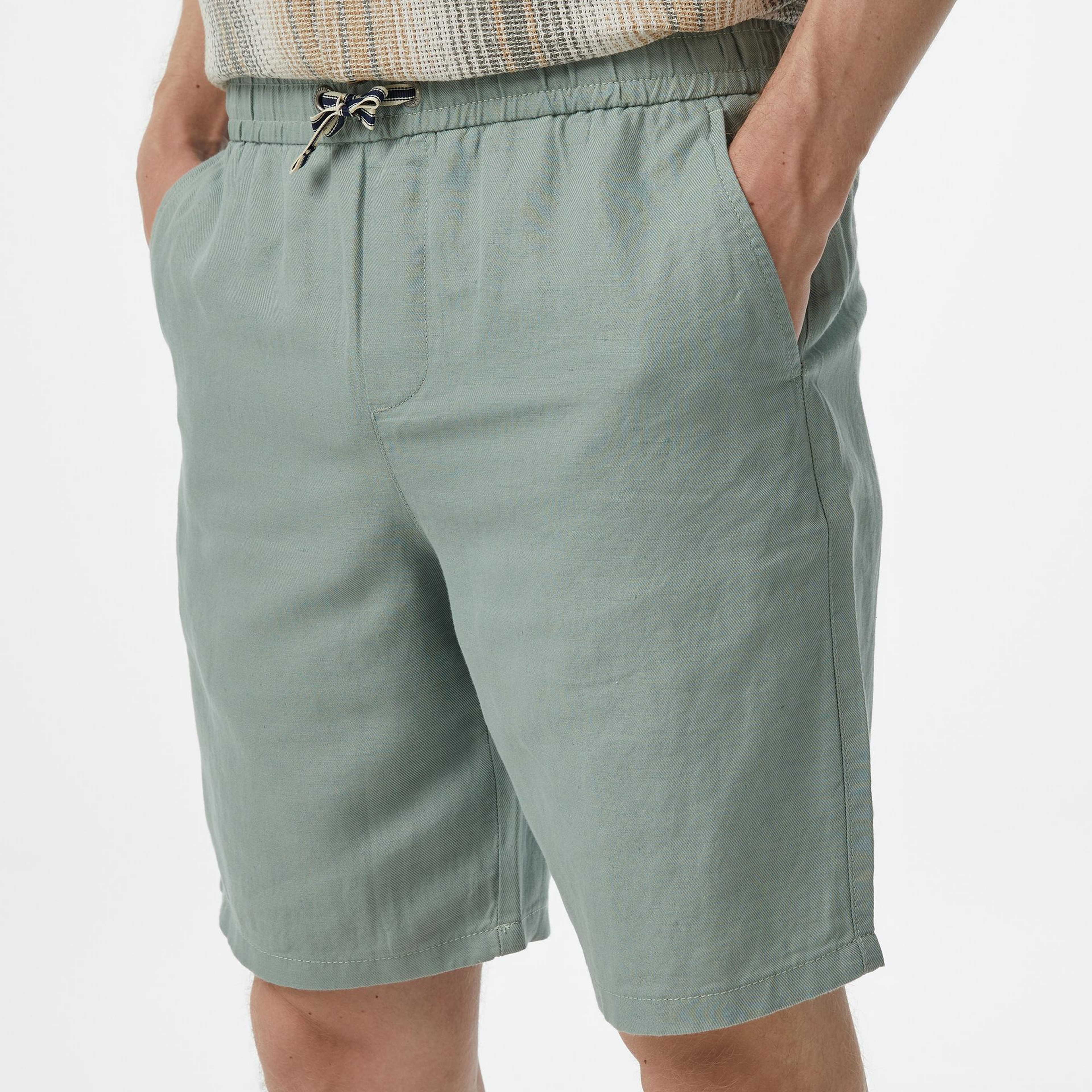 Nautica Erkek Keten Karışımlı Keten Karışımlı Yeşil Jogger Şort