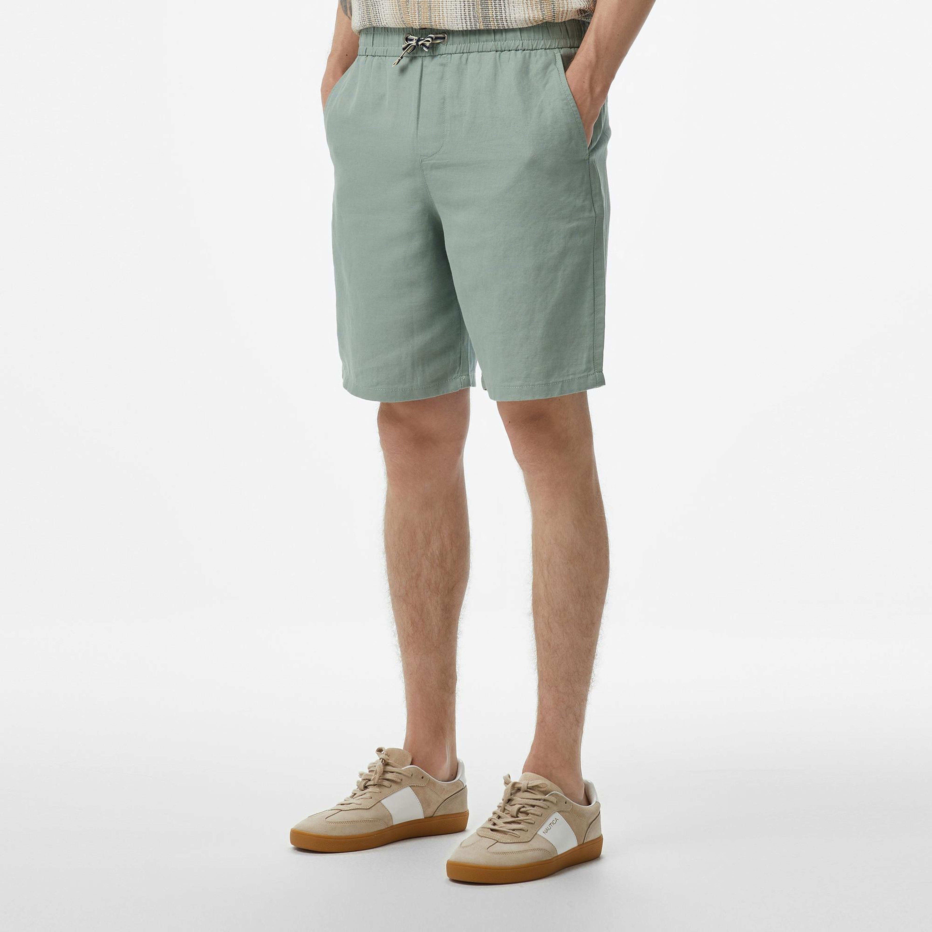 Nautica Erkek Keten Karışımlı Keten Karışımlı Yeşil Jogger Şort