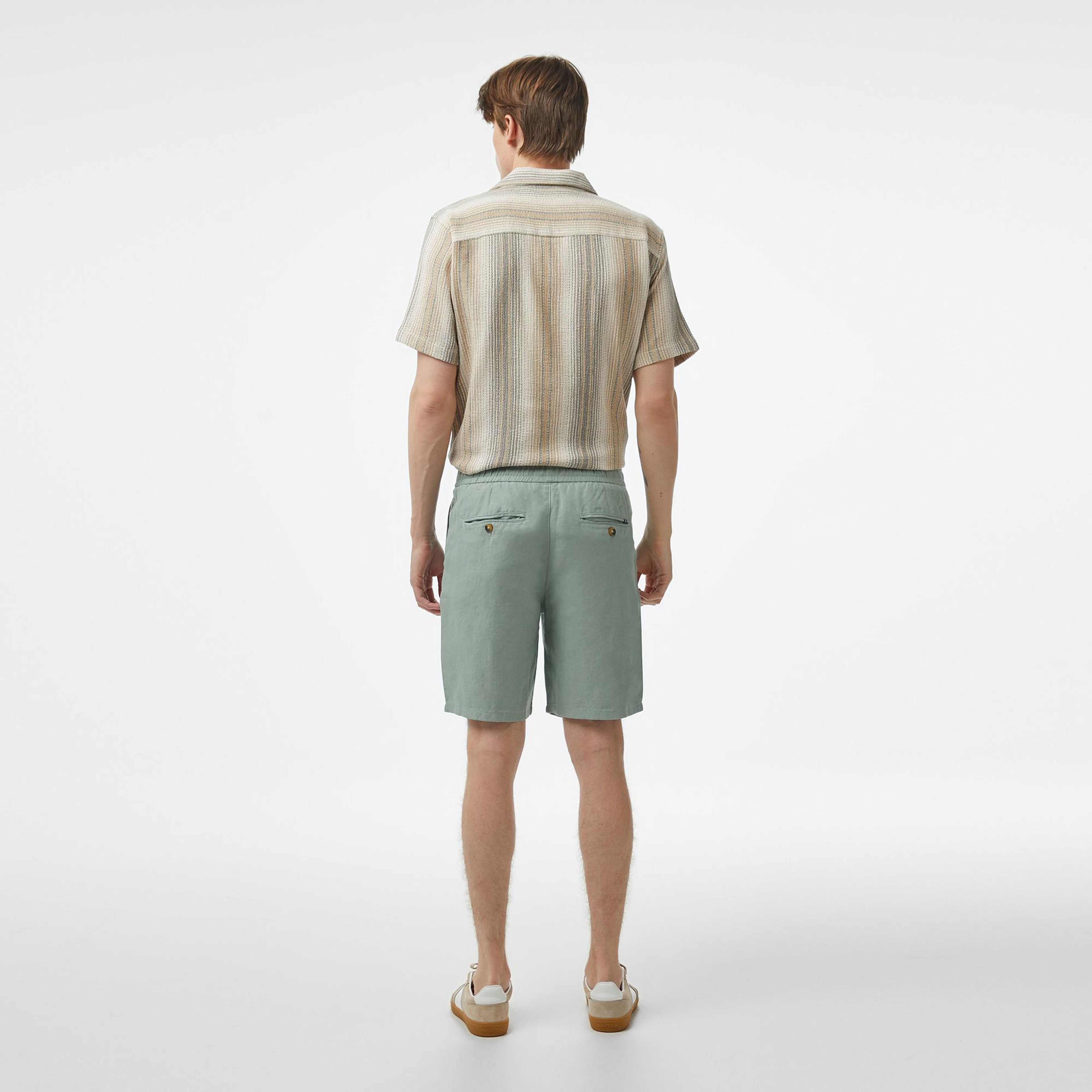 Nautica Erkek Keten Karışımlı Keten Karışımlı Yeşil Jogger Şort