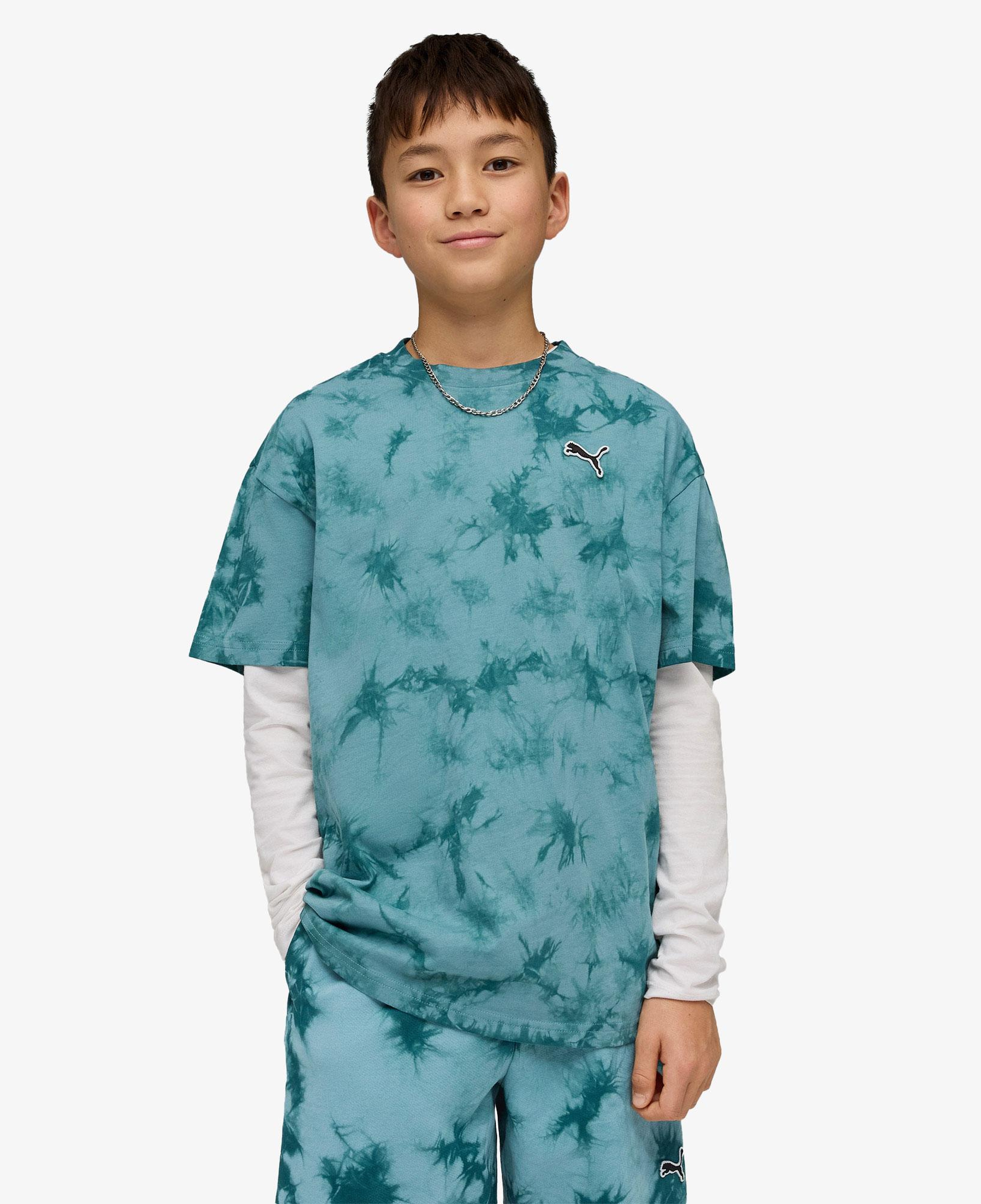 Puma Essentials Relaxed Tie-Dye Çocuk Yeşil T-Shirt