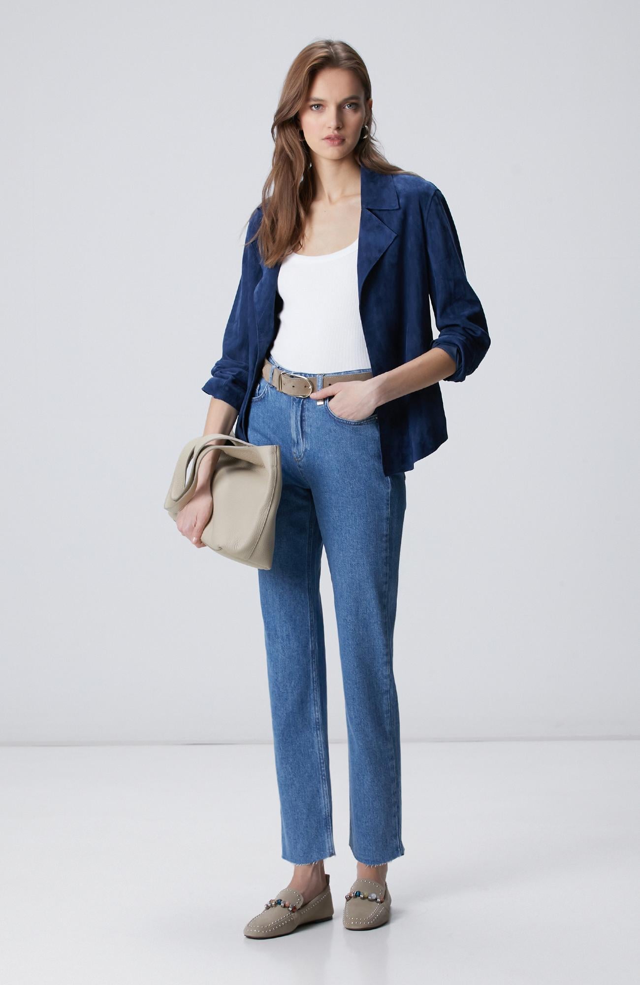 Network Kadın Slim Fit Açık Indigo Mavi Denim Pantolon