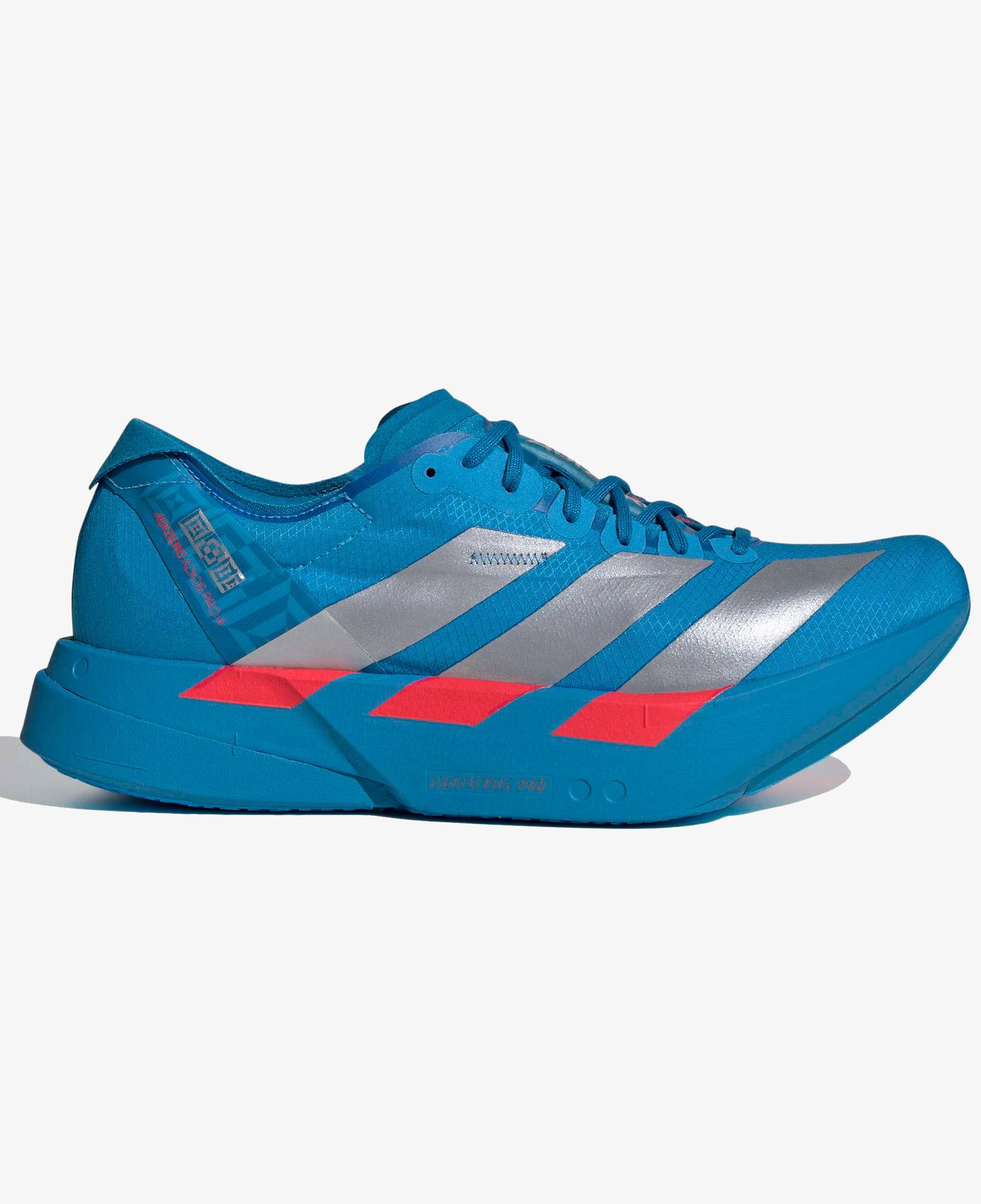 adidas Adizero Adios Pro 4 Erkek Mavi Koşu Ayakkabısı