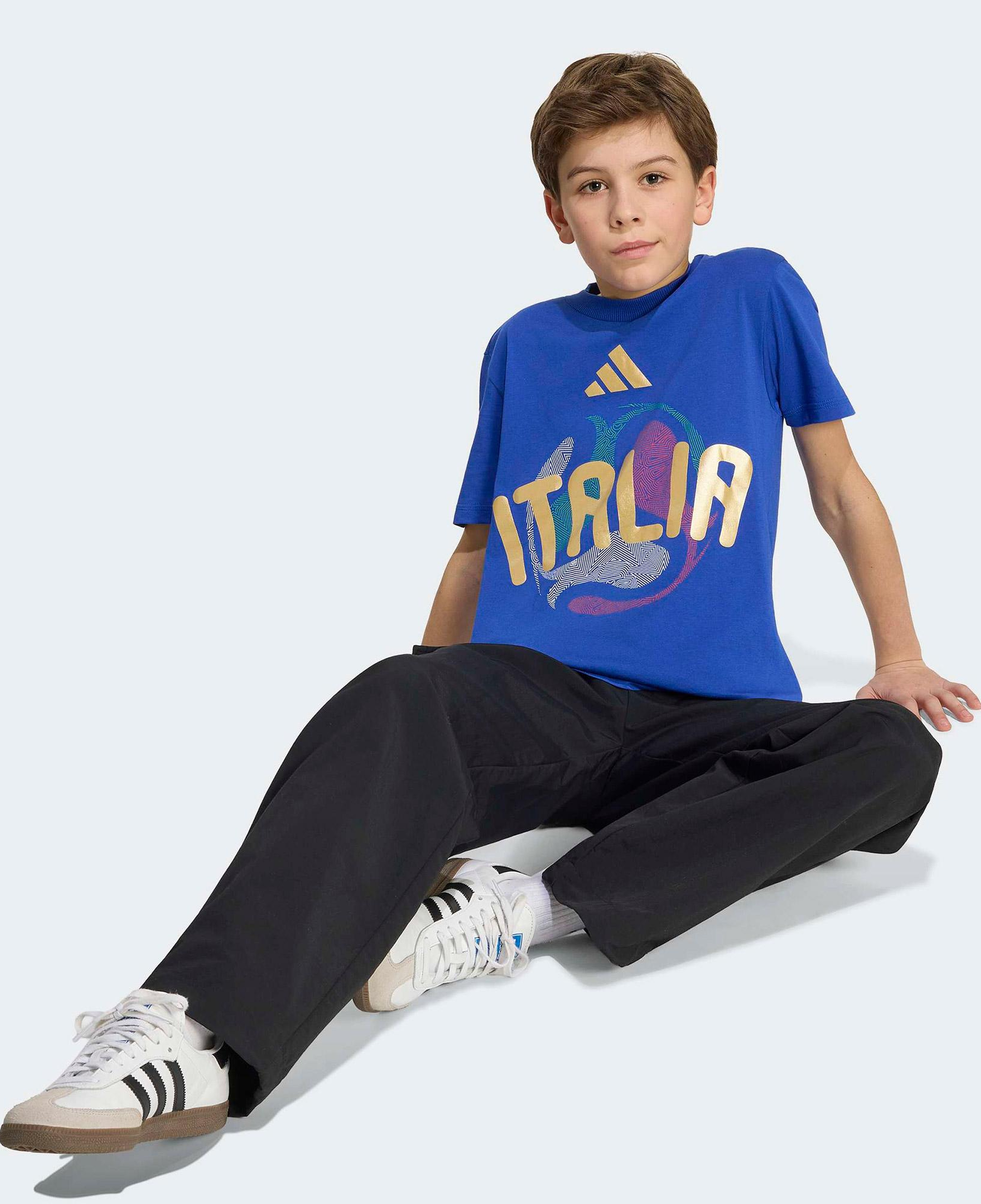 adidas İtalya Milli Takım Çocuk Mavi T-Shirt