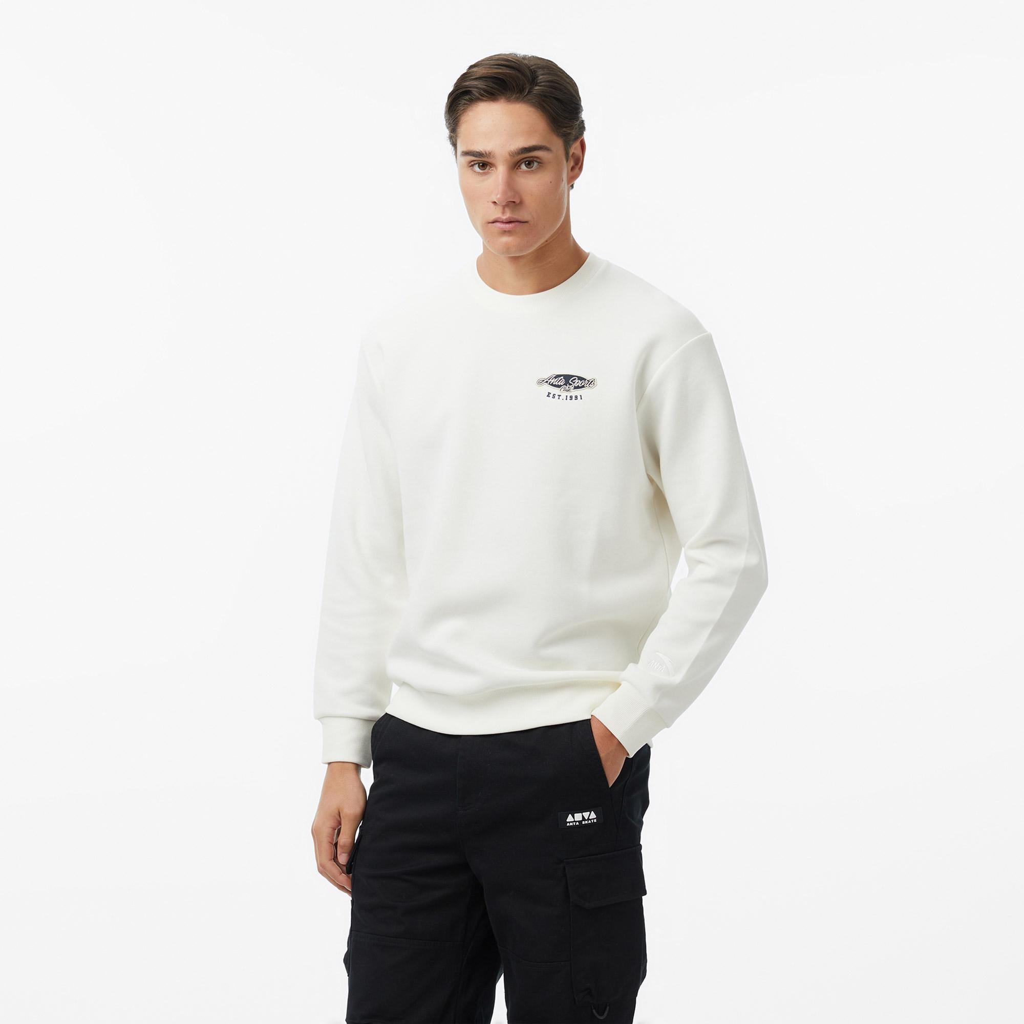 Anta You Are The Ping To My Pong Erkek Beyaz Sweatshirt