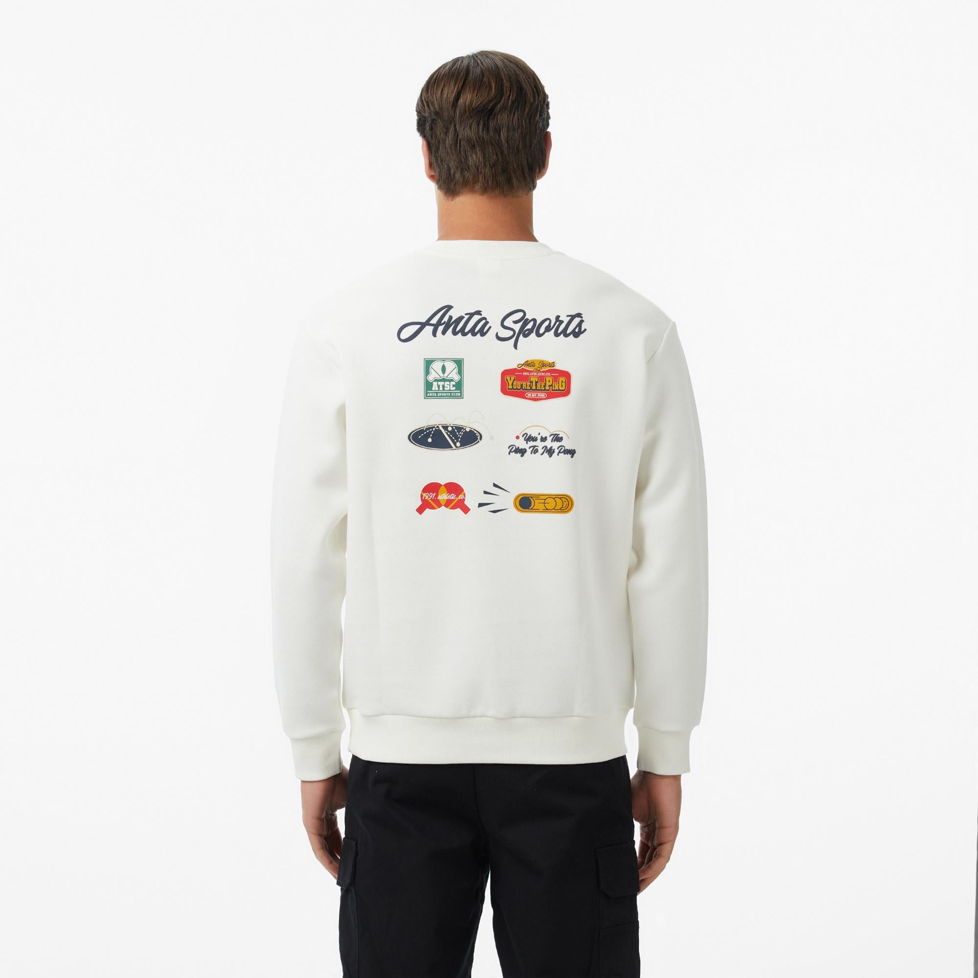 Anta You Are The Ping To My Pong Erkek Beyaz Sweatshirt